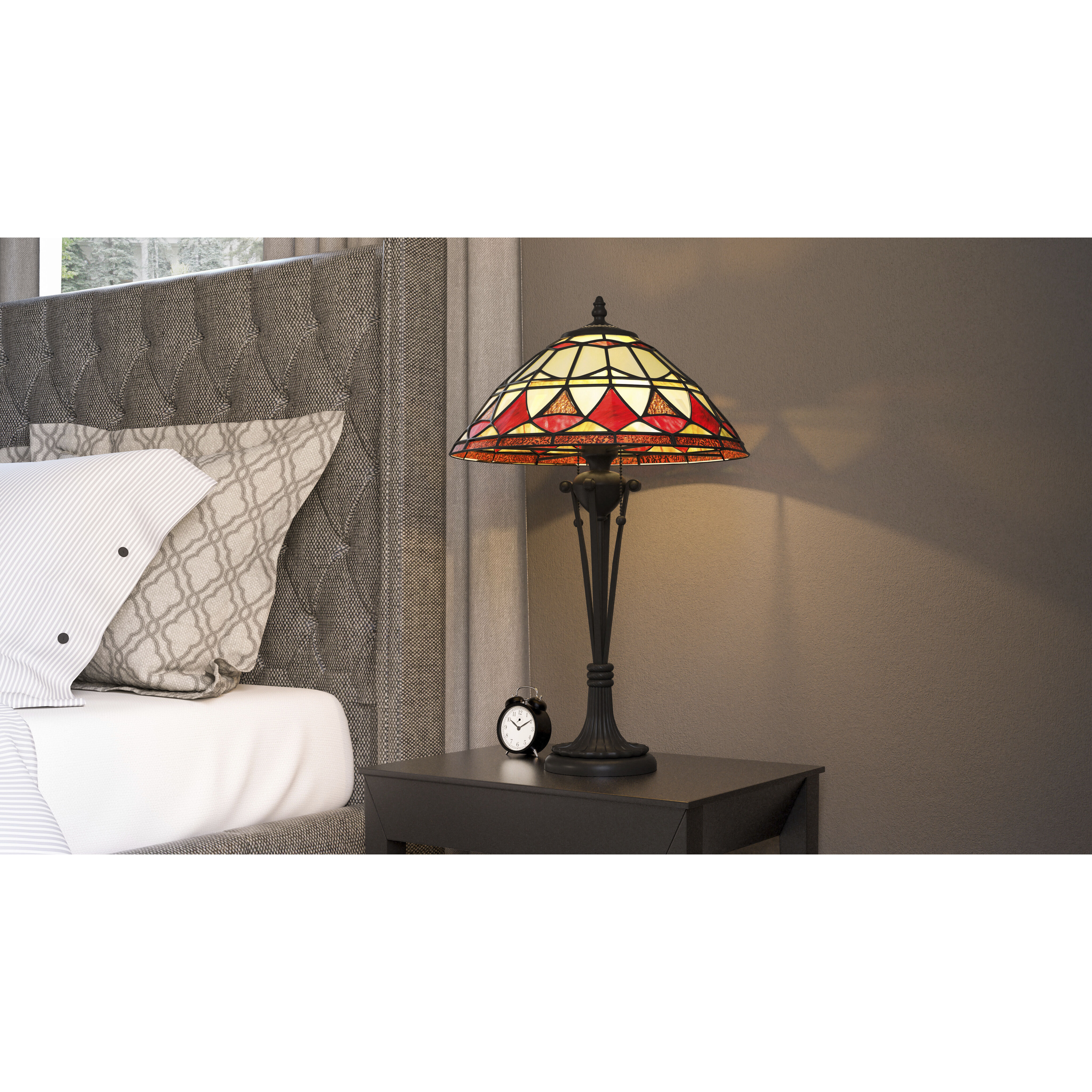 Sevilla 23.5 inch 75.00 watt Matte Black Table Lamp Portable Light, Tiffany
