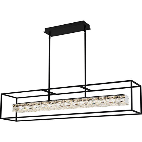 Dazzle LED 48 inch Matte Black Linear Chandelier Ceiling Light, Large