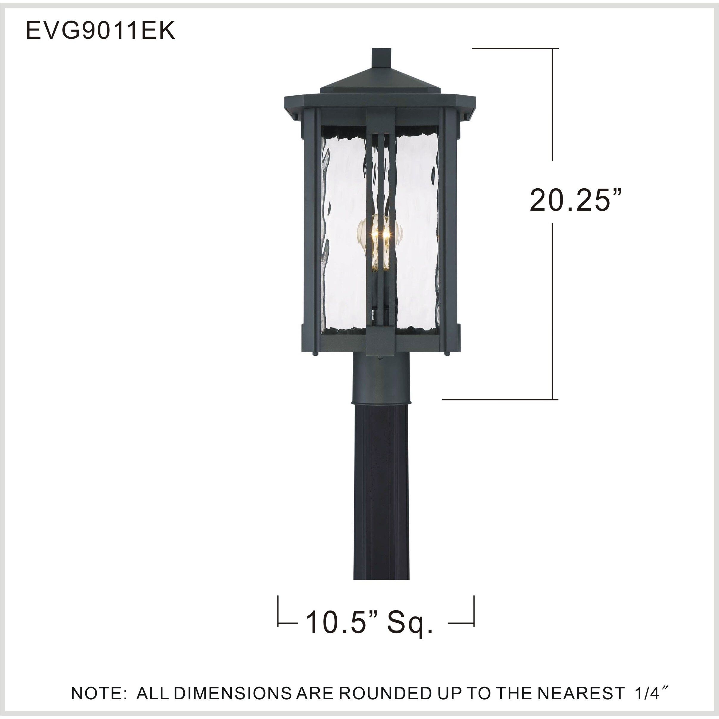 Everglade 1 Light 20.25 inch Earth Black Outdoor Post Lantern
