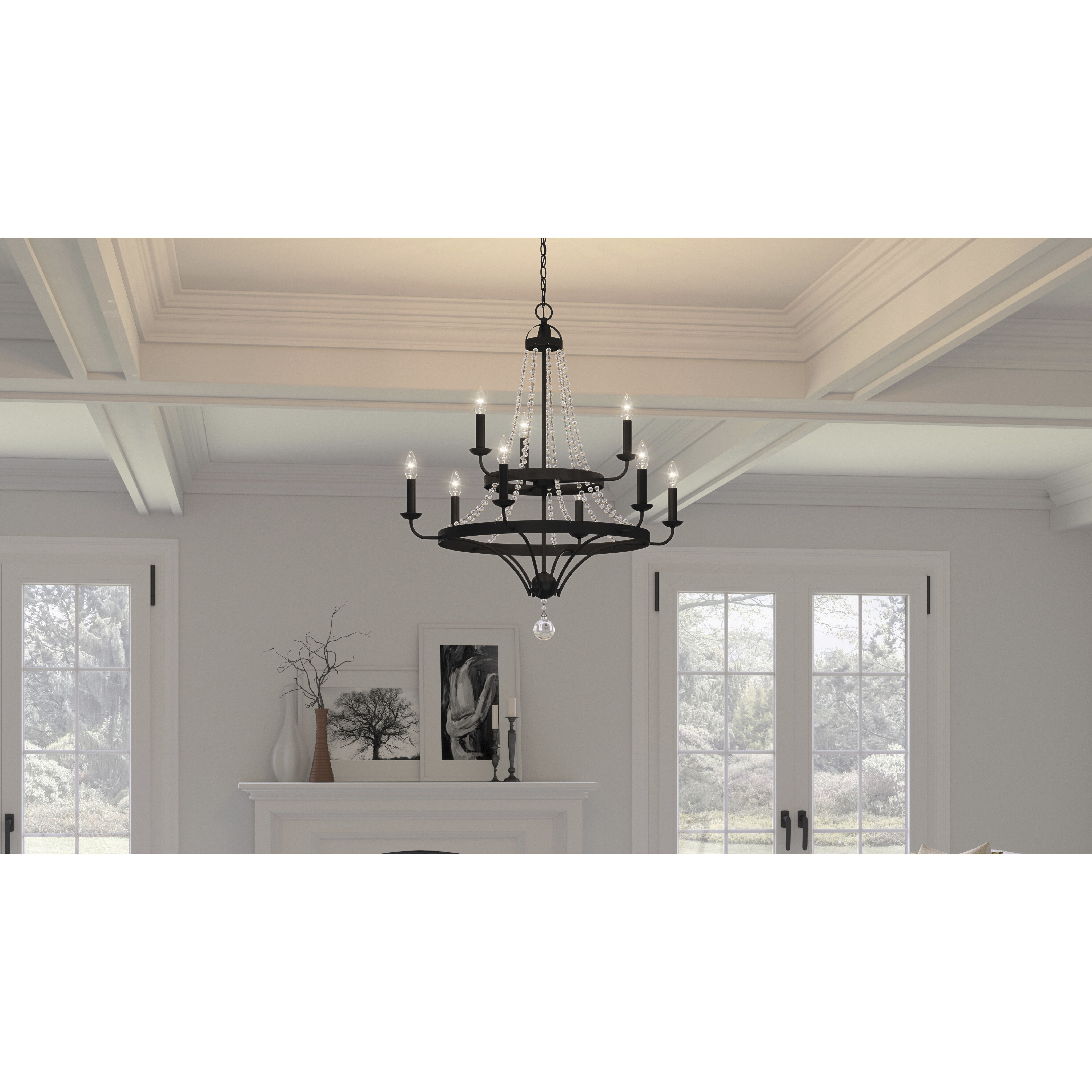 Adelaide 9 Light 30 inch Matte Black Chandelier Ceiling Light