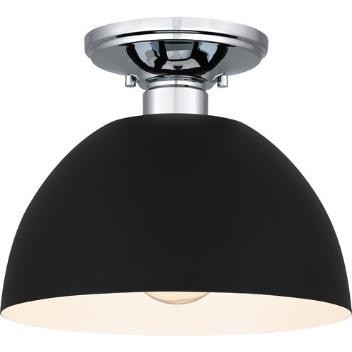 Eason 1 Light 10 inch Earth Black Semi-Flush Mount Ceiling Light