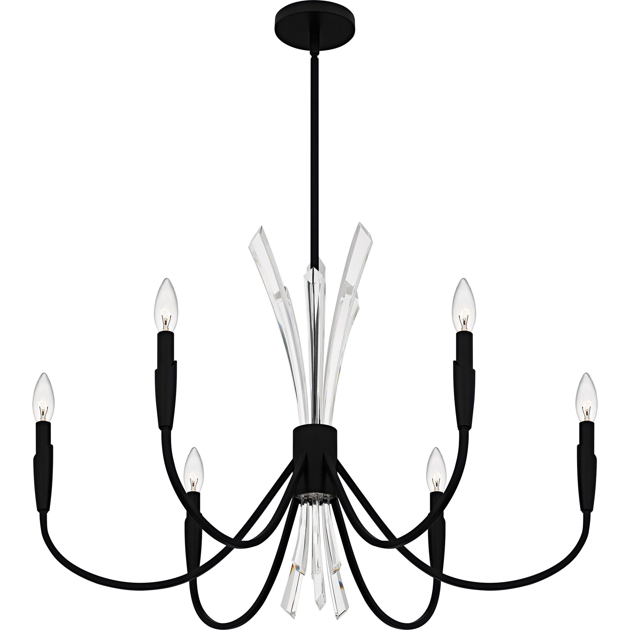 Cecily 6 Light 32 inch Matte Black Chandelier Ceiling Light