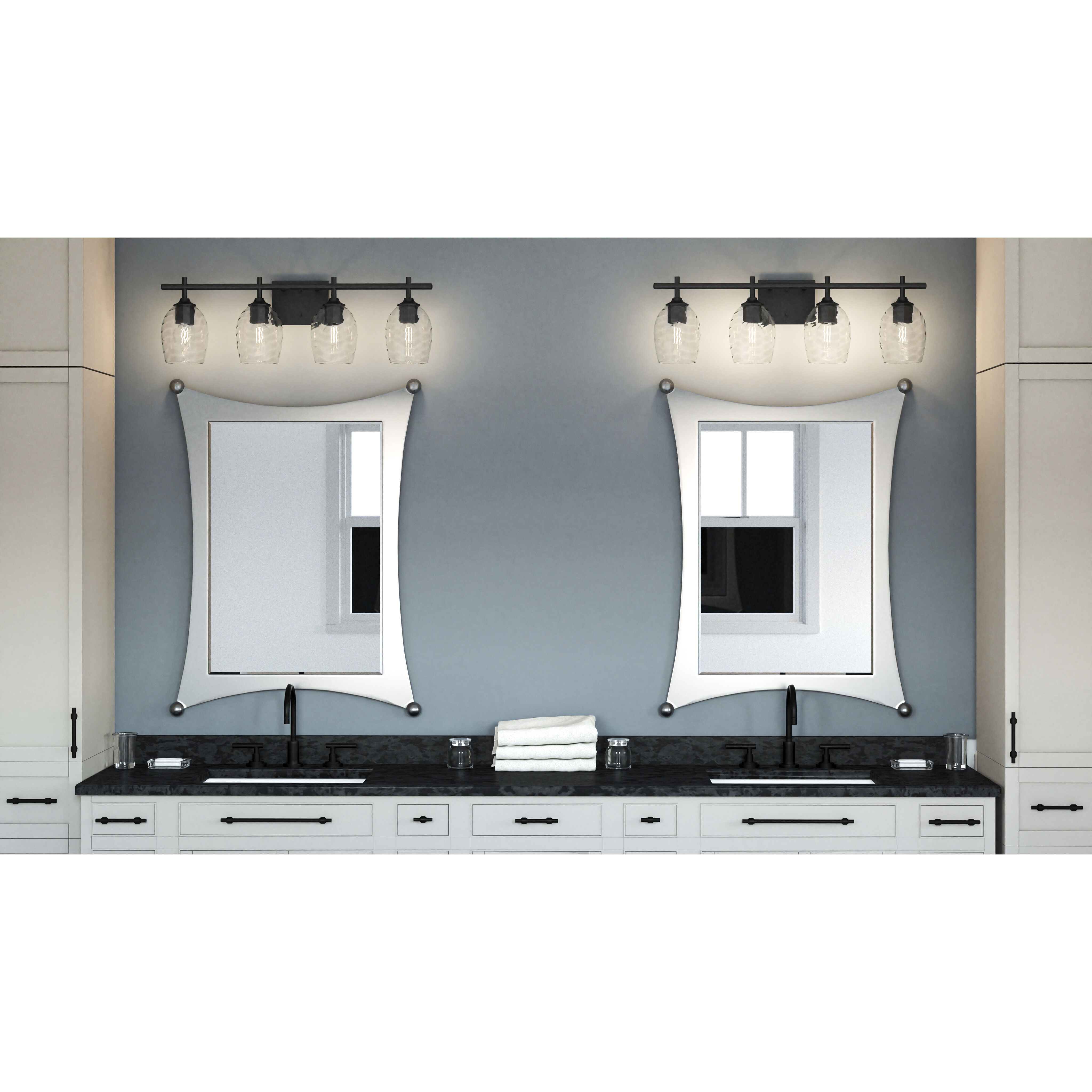 Lucy 4 Light 29 inch Matte Black Bath Light Wall Light