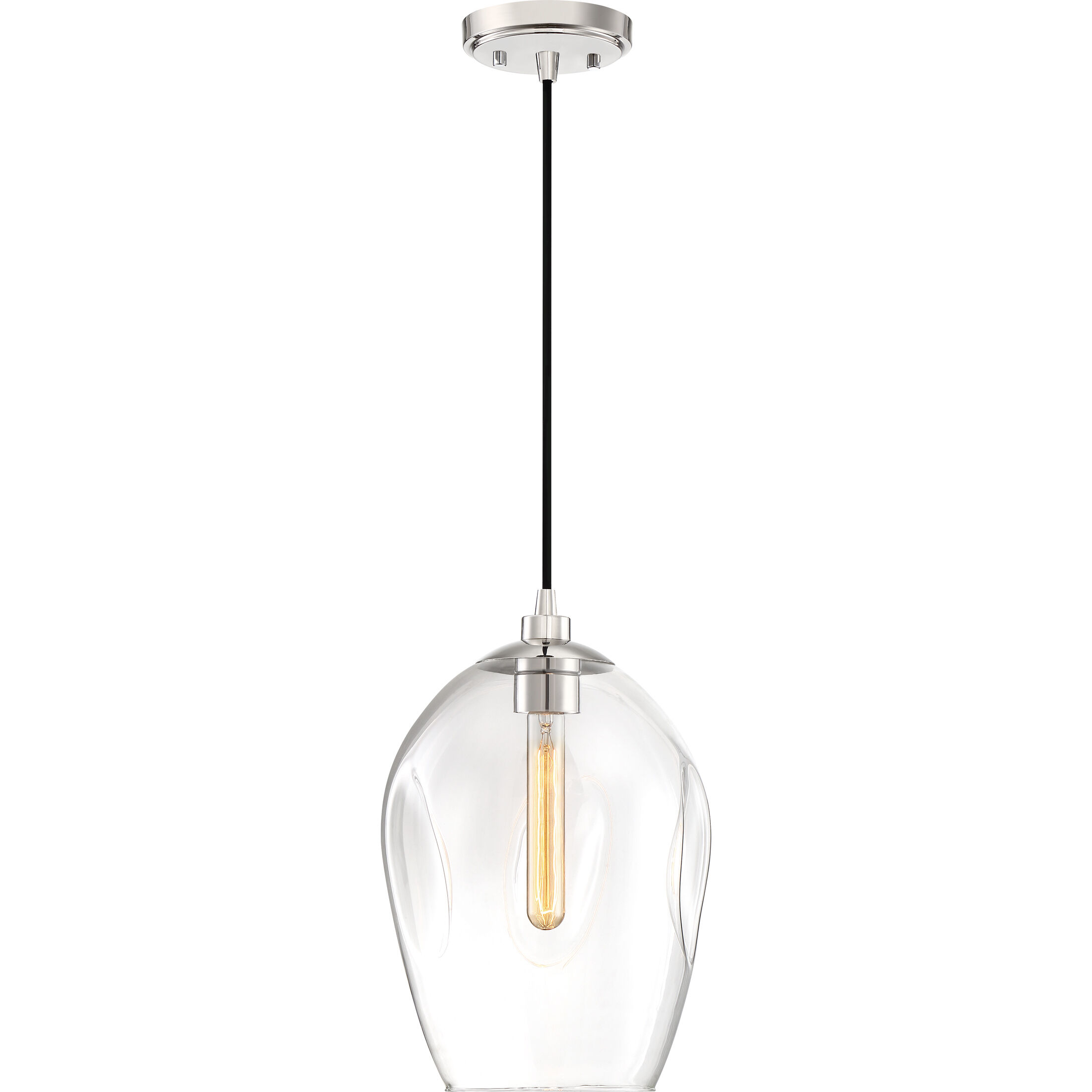 Nostalgia 1 Light 10 inch Polished Nickel Mini Pendant Ceiling Light