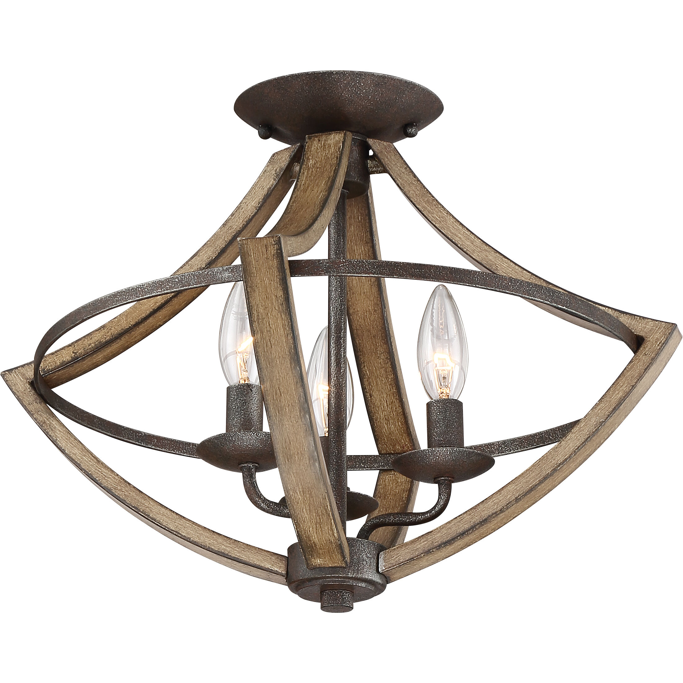 Quoizel SHR1716RK Shire 3 Light 17 inch Rustic Black Semi