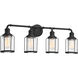 Ludlow 4 Light 34 inch Earth Black Bath Light Wall Light