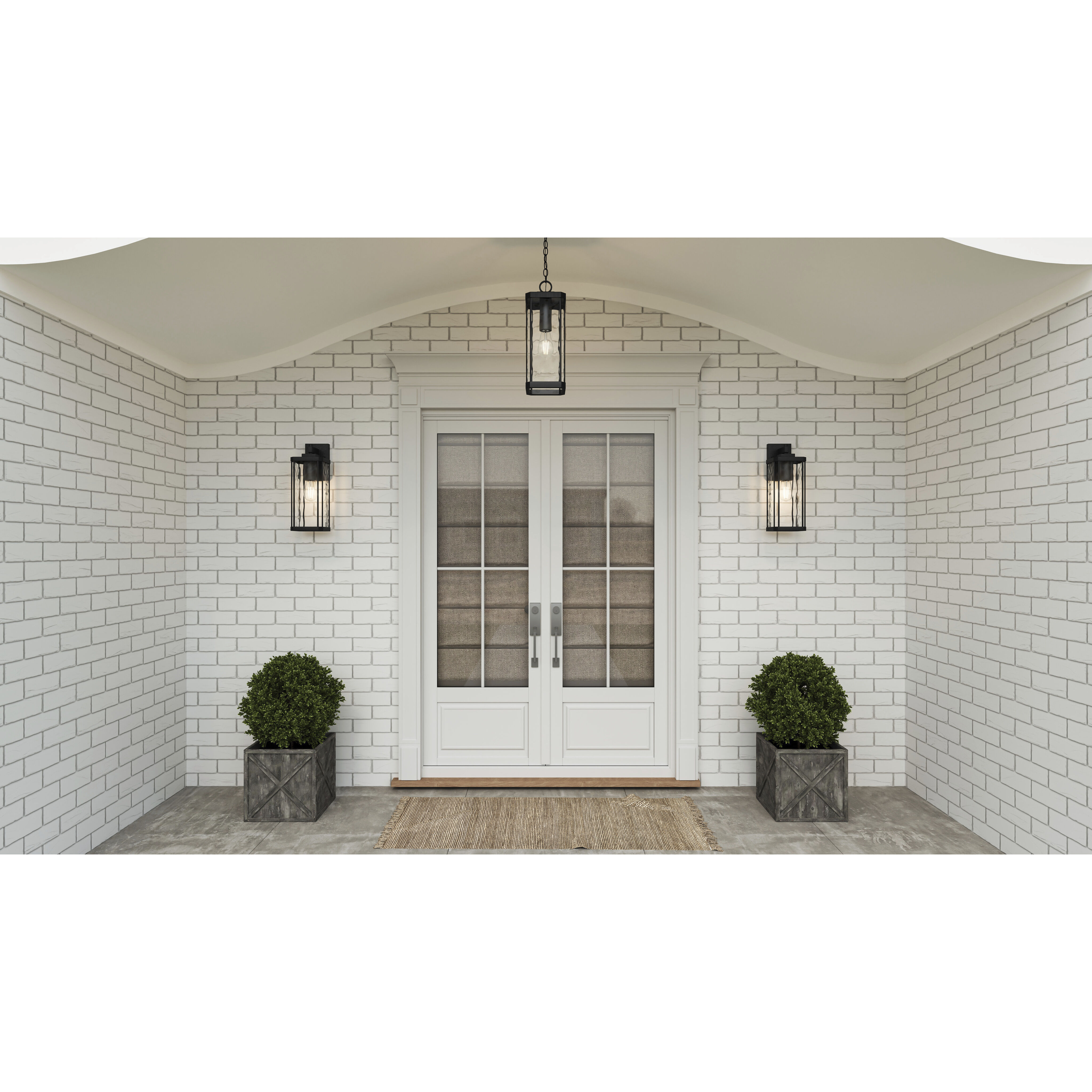 Balchier 1 Light 17 inch Matte Black Outdoor Wall Lantern