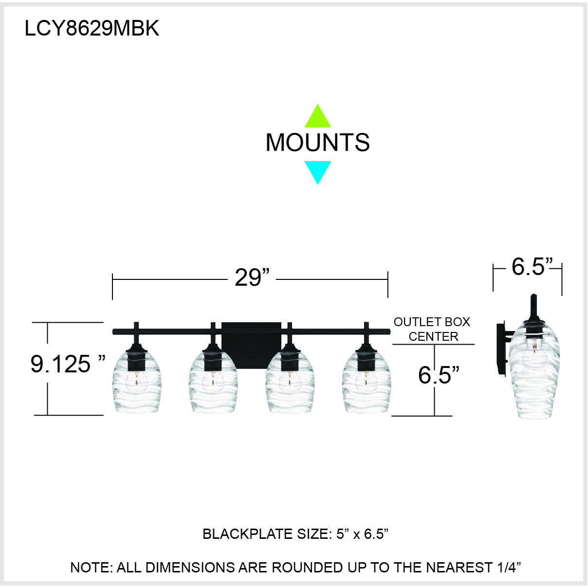 Lucy 4 Light 29 inch Matte Black Bath Light Wall Light