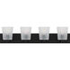 Gray 4 Light 32 inch Matte Black Bath Light Wall Light, Extra Large