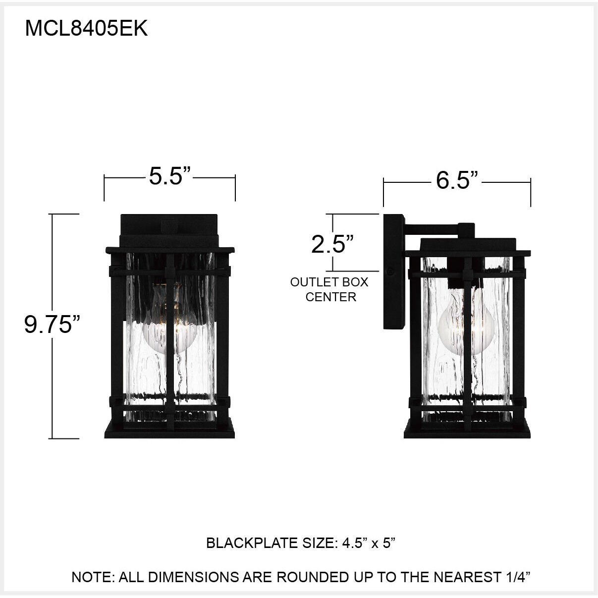 McAlister 1 Light 10 inch Earth Black Outdoor Wall Lantern