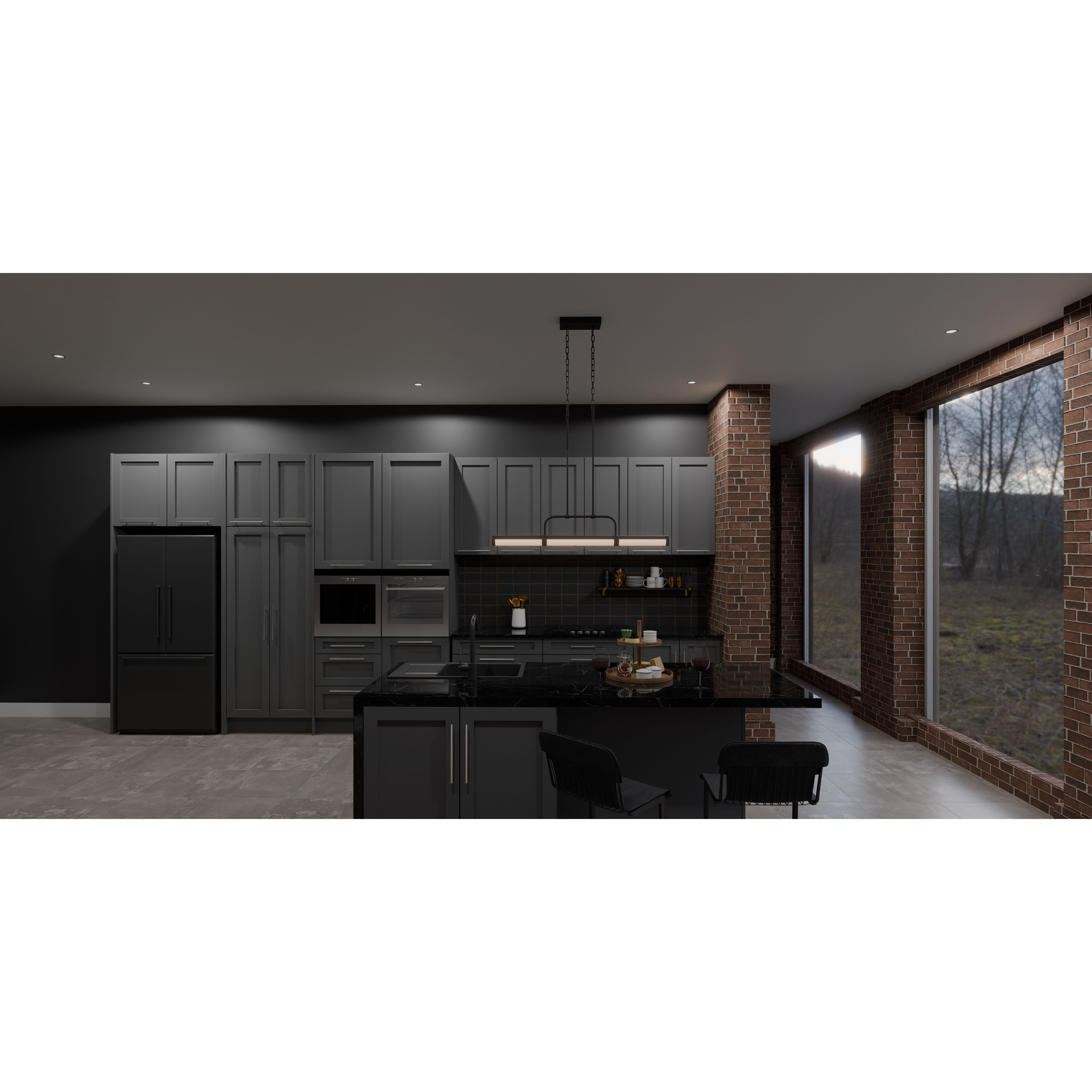 Naya LED 42 inch Matte Black Island Light Ceiling Light, Medium