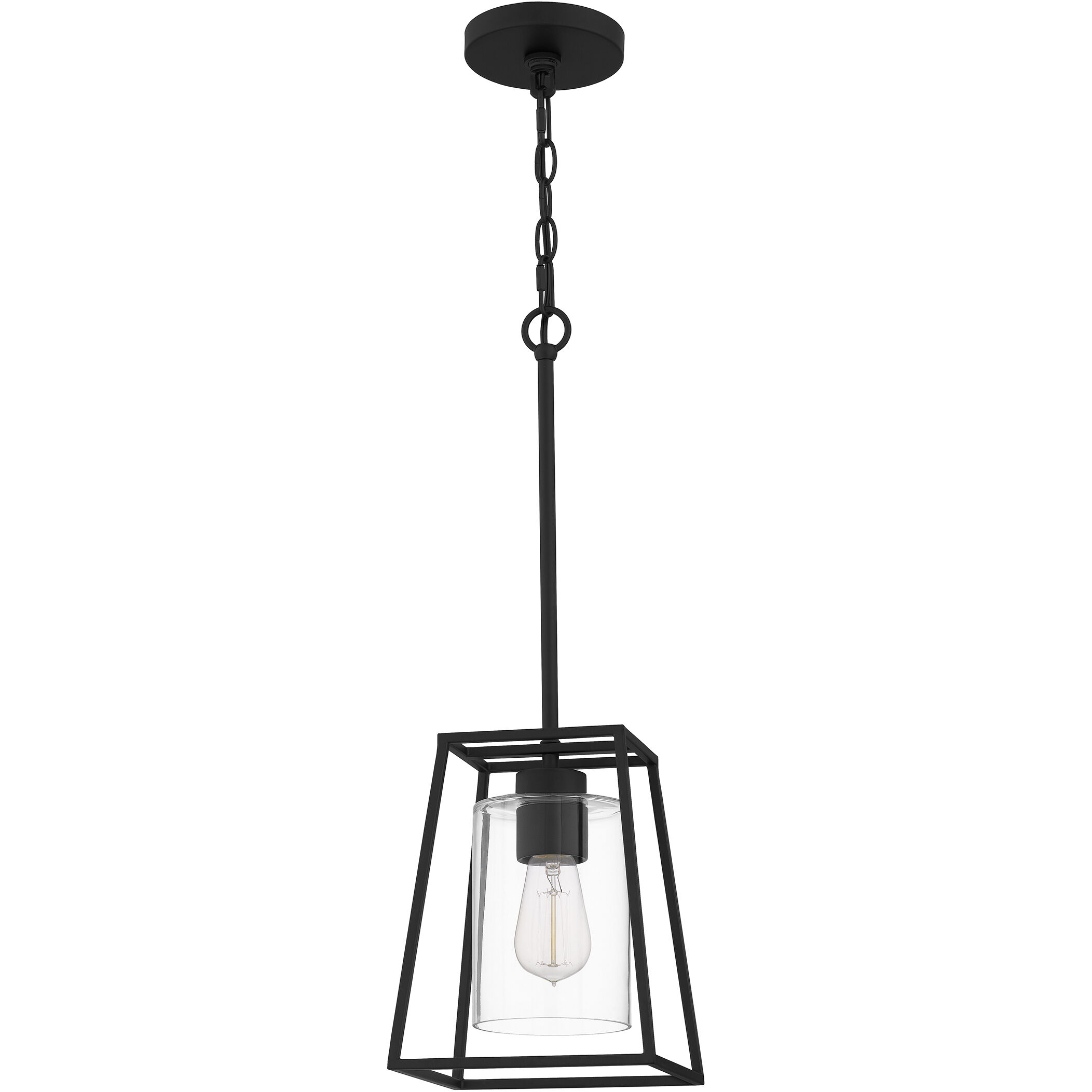 Prescott 1 Light 8 inch Matte Black Mini Pendant Ceiling Light, Small