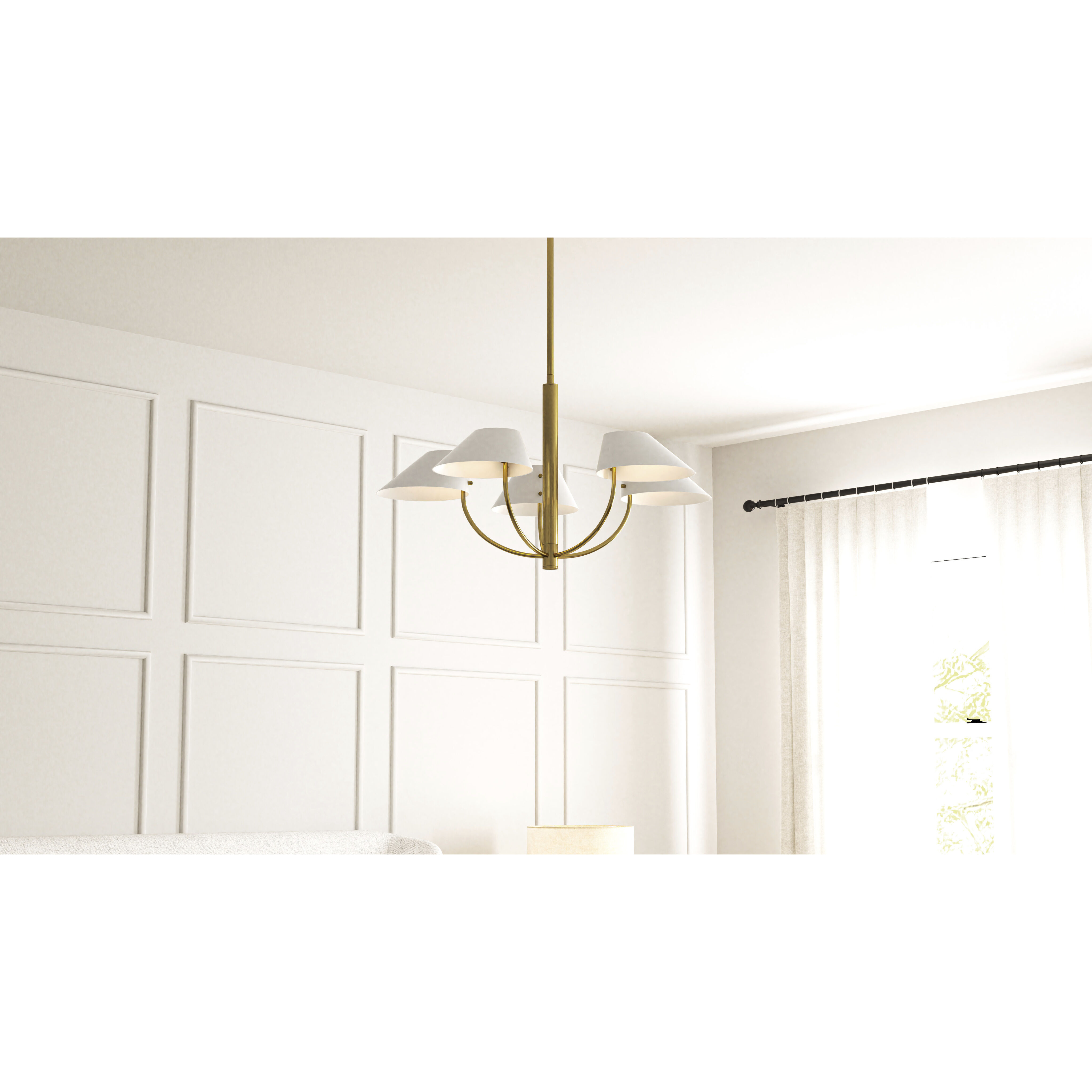 Penley 5 Light 28 inch Brushed Gold Chandelier Ceiling Light