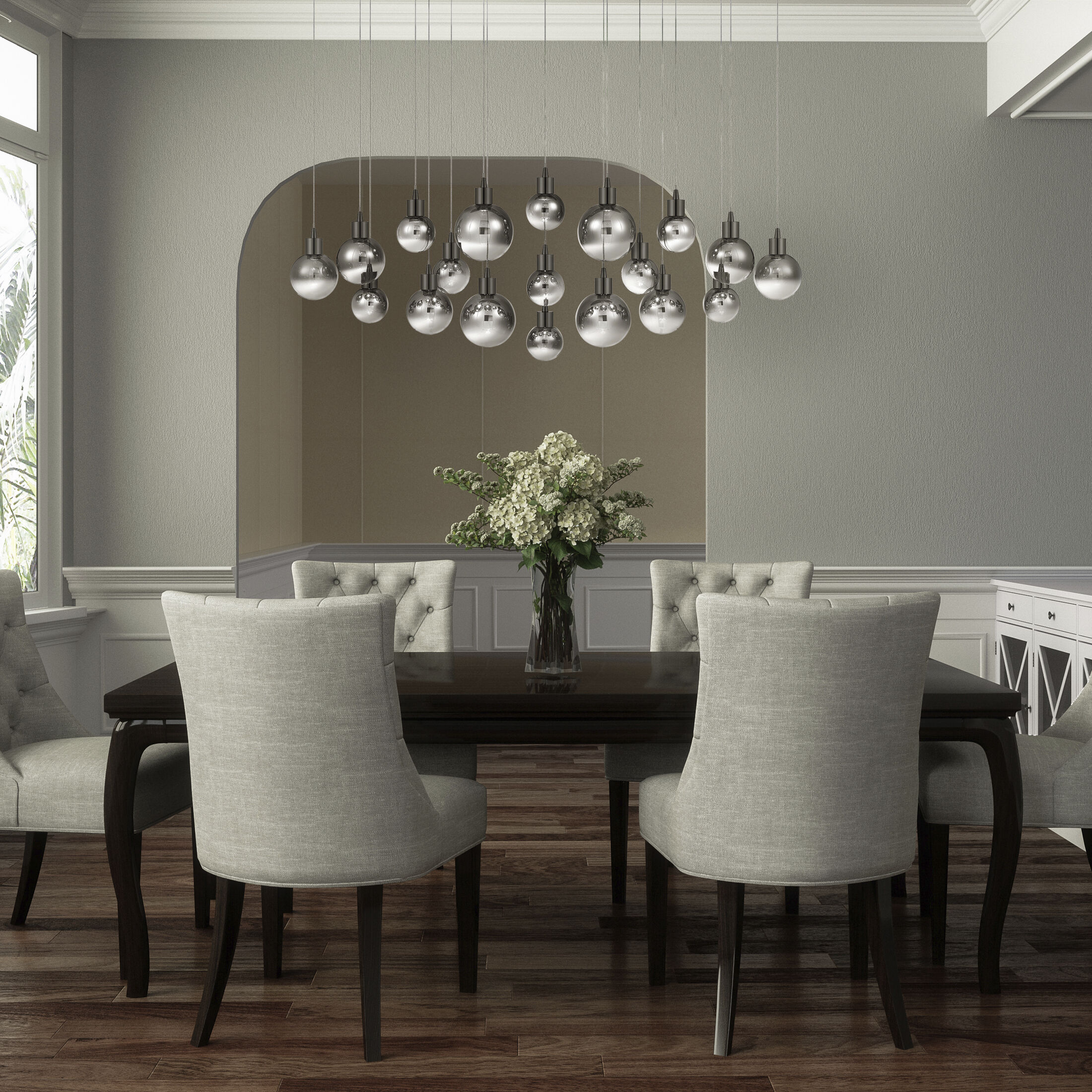 Shadow LED 43 inch Black Chrome Island Light Ceiling Light