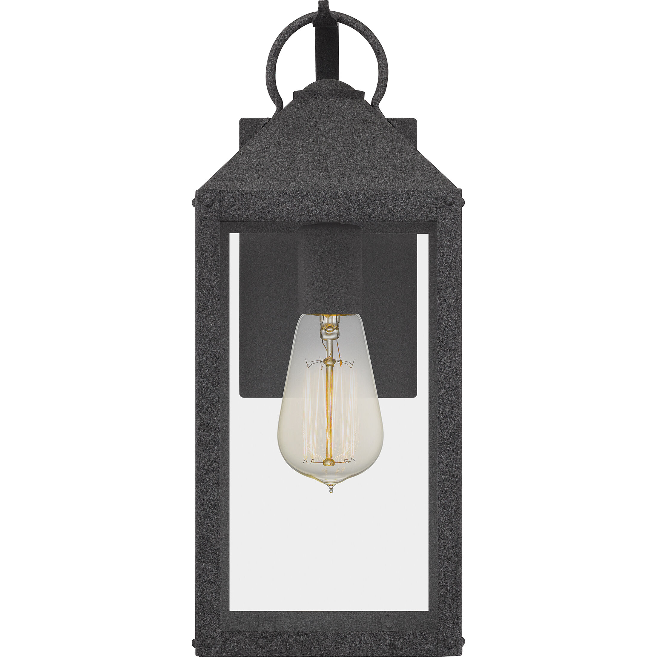 Thorpe 1 Light 15 inch Mottled Black Outdoor Wall Lantern, Medium