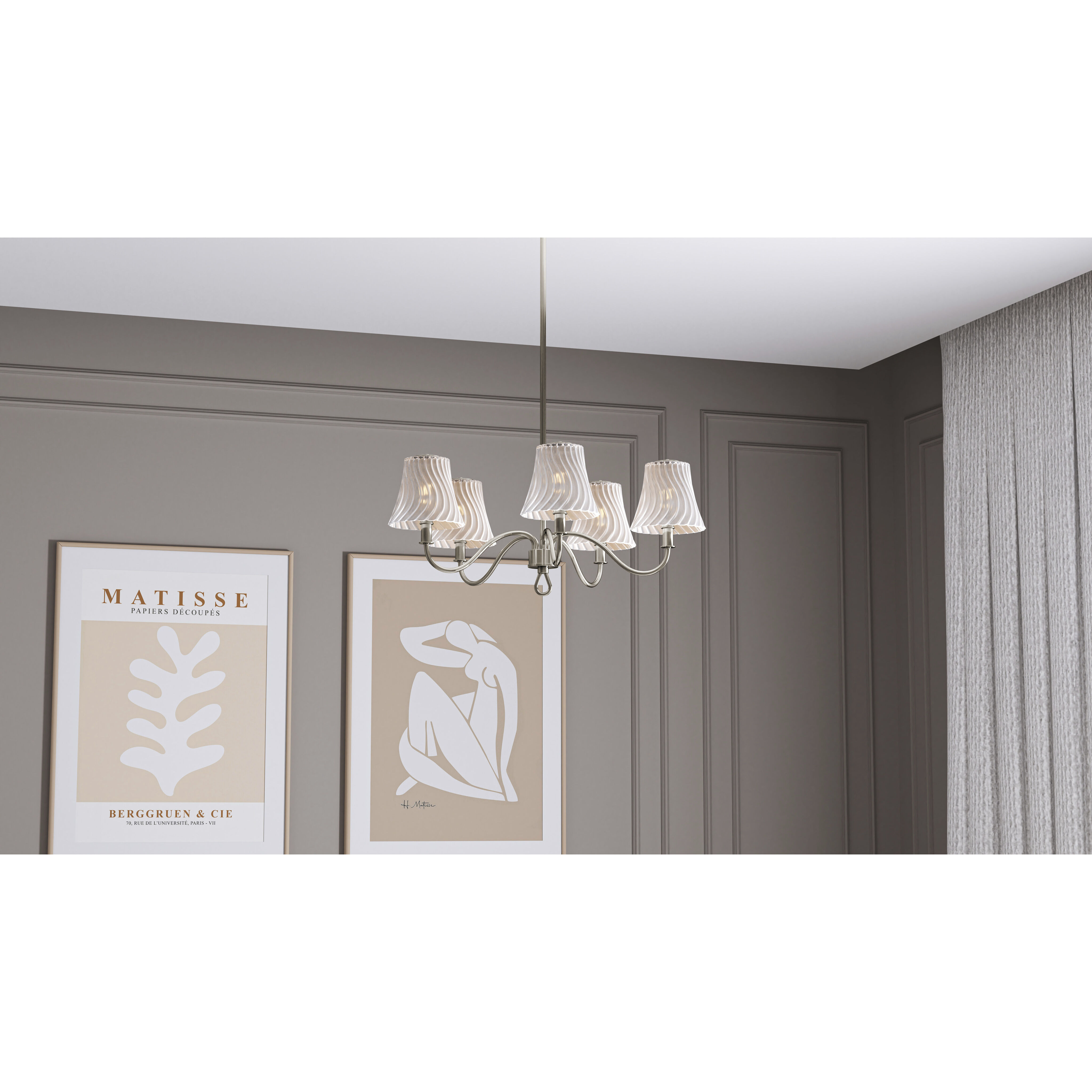McKinney 5 Light 29.5 inch Brushed Nickel Chandelier Ceiling Light