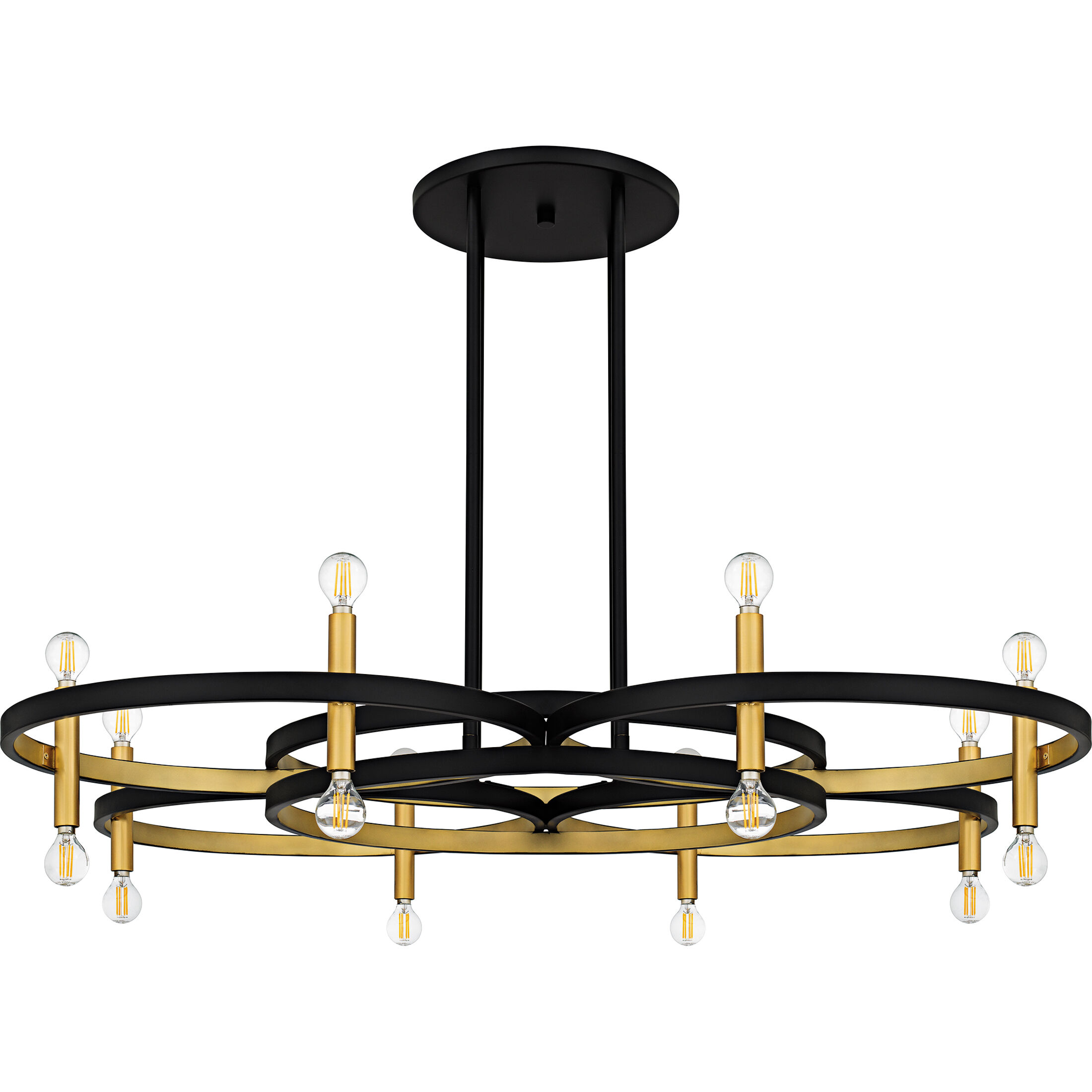 Winsland 16 Light 50 inch Matte Black Chandelier Ceiling Light