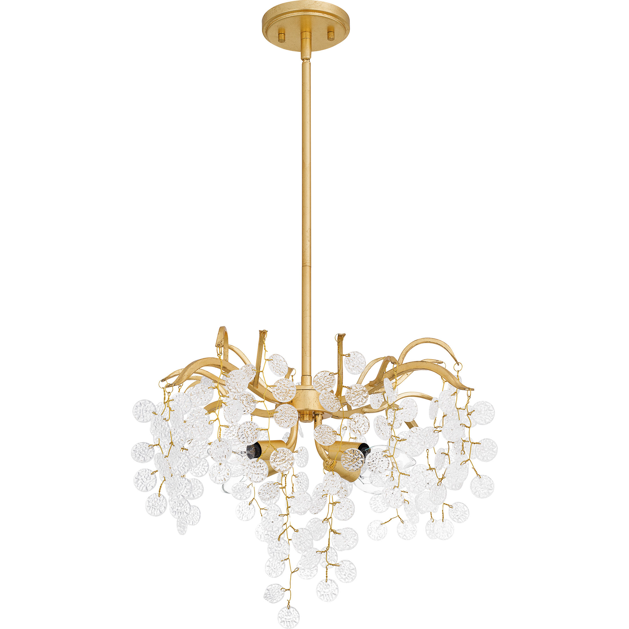 Maple 4 Light 22 inch Gold Leaf Pendant Ceiling Light