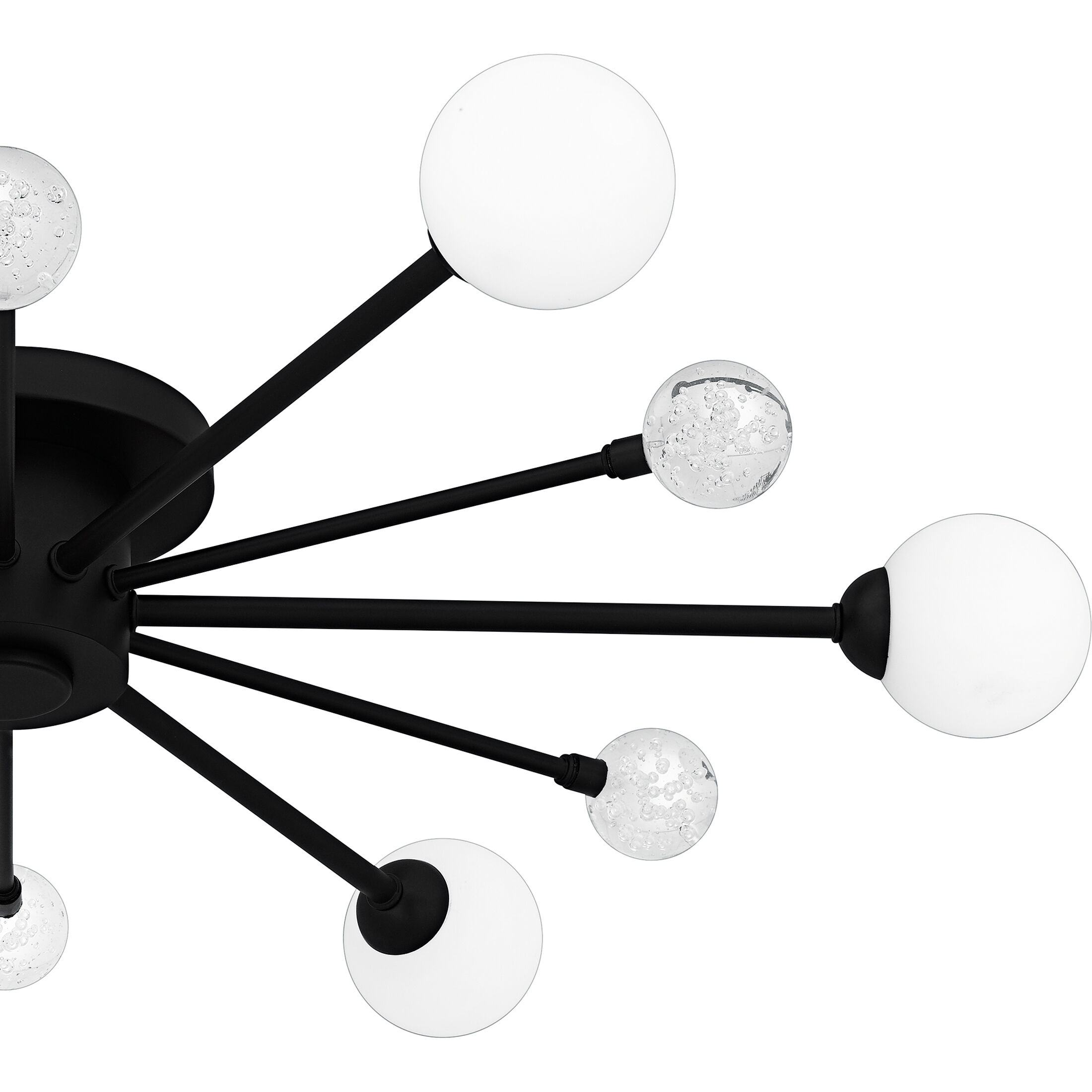 Combe 6 Light 30 inch Matte Black Semi-Flush Mount Ceiling Light, Extra Large