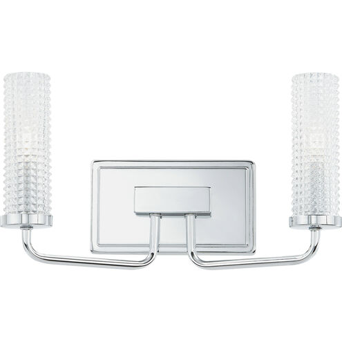 Nora 2 Light 15 inch Polished Chrome Bath Light Wall Light