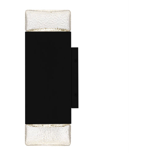 Saxton LED 14 inch Matte Black Outdoor Wall Lantern, Medium