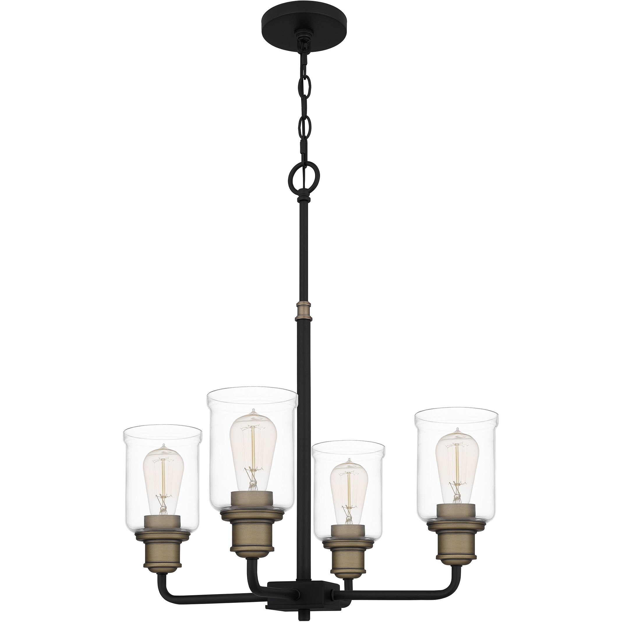 Cox 4 Light 21 inch Matte Black Chandelier Ceiling Light