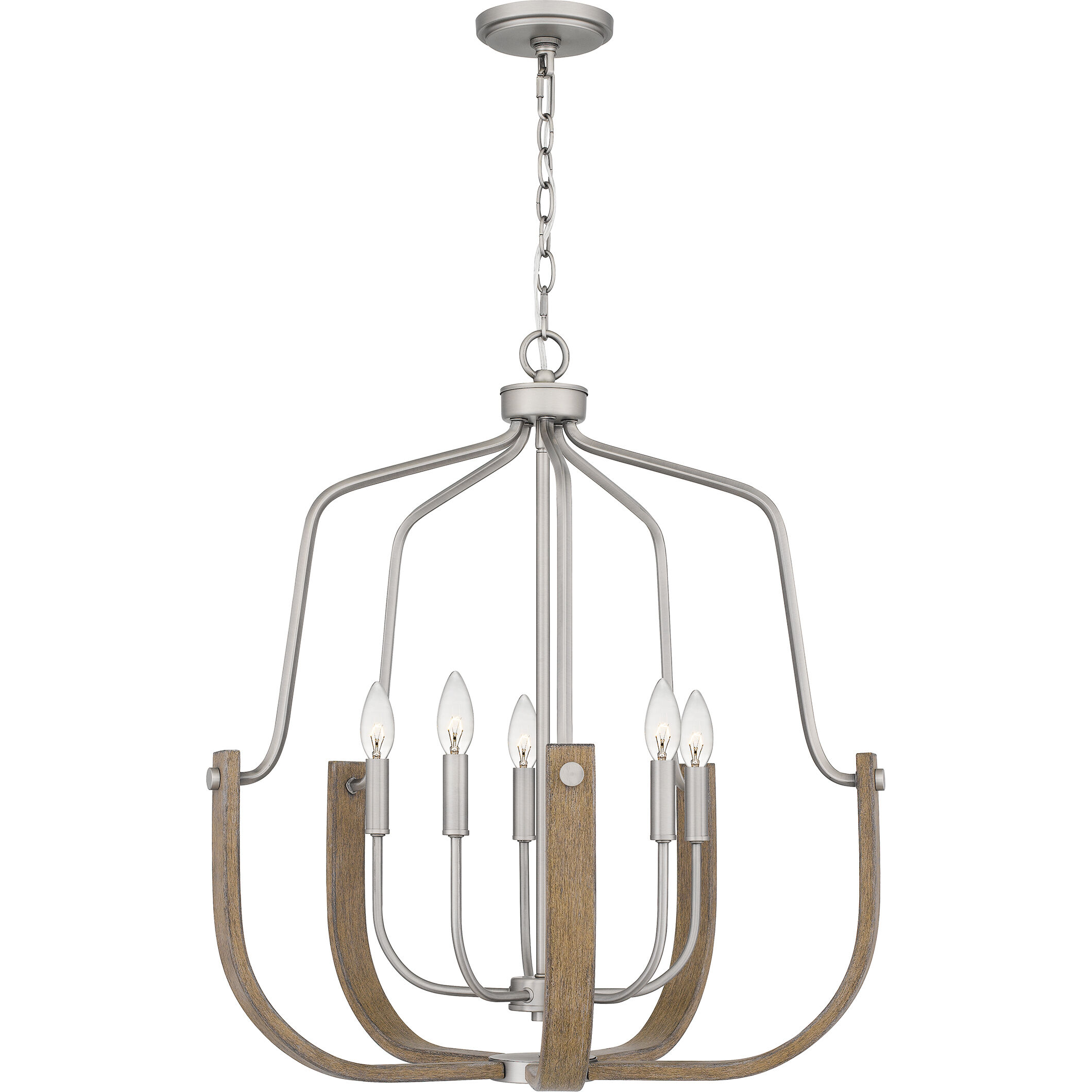 Challis 5 Light 25 inch Antique Nickel Chandelier Ceiling Light