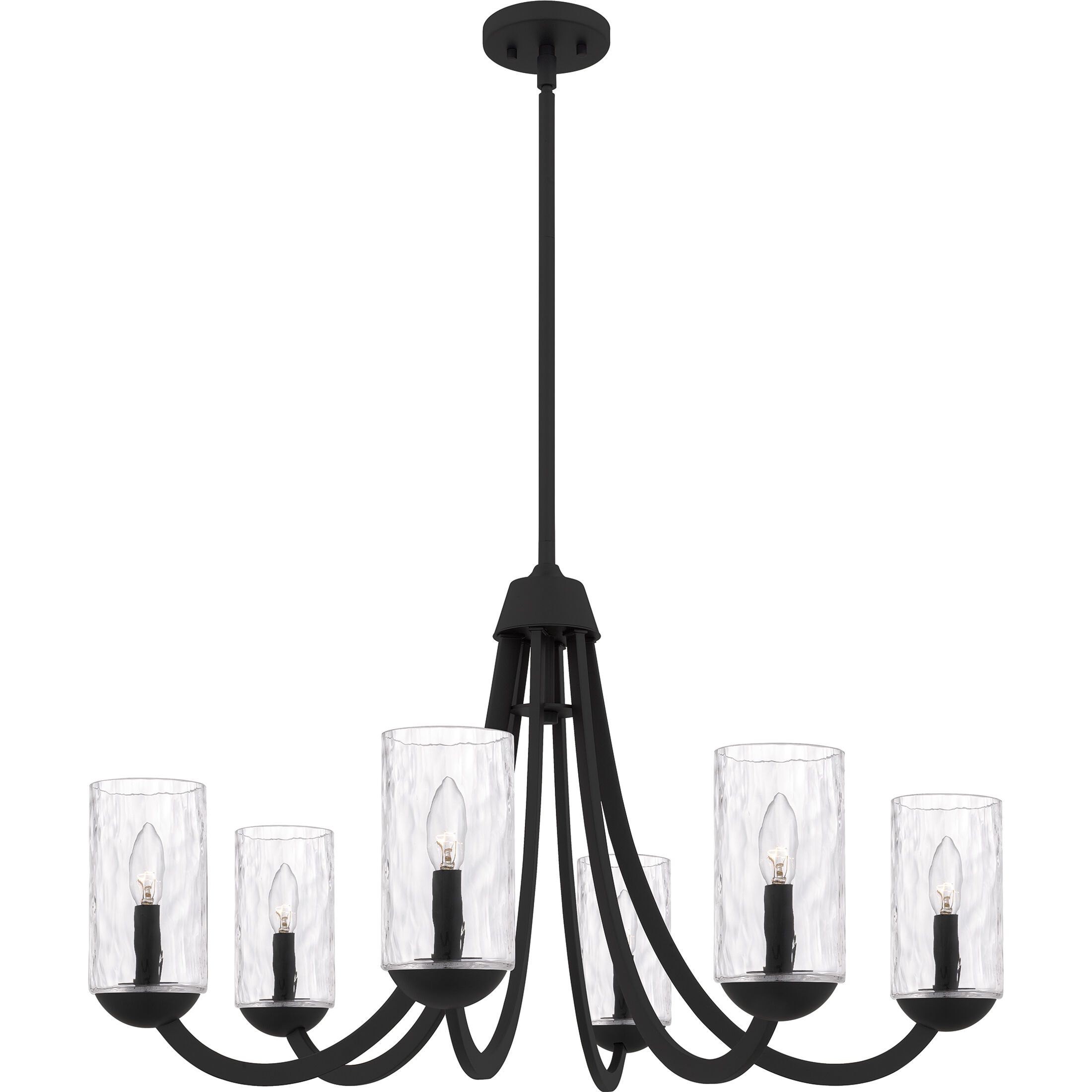Allard 6 Light 32 inch Matte Black Chandelier Ceiling Light