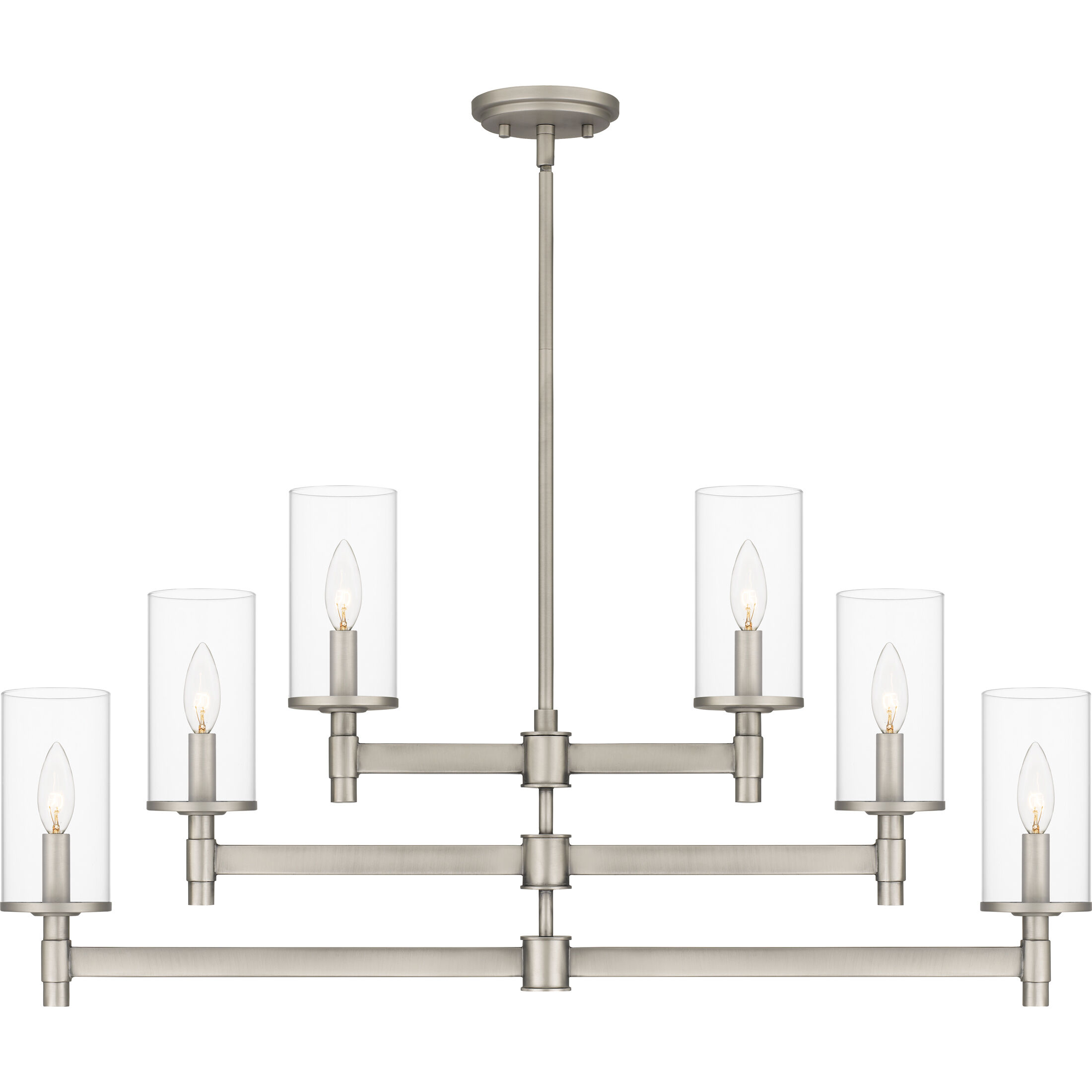 Wynnbrook 6 Light 36 inch Antique Nickel Island Light Ceiling Light