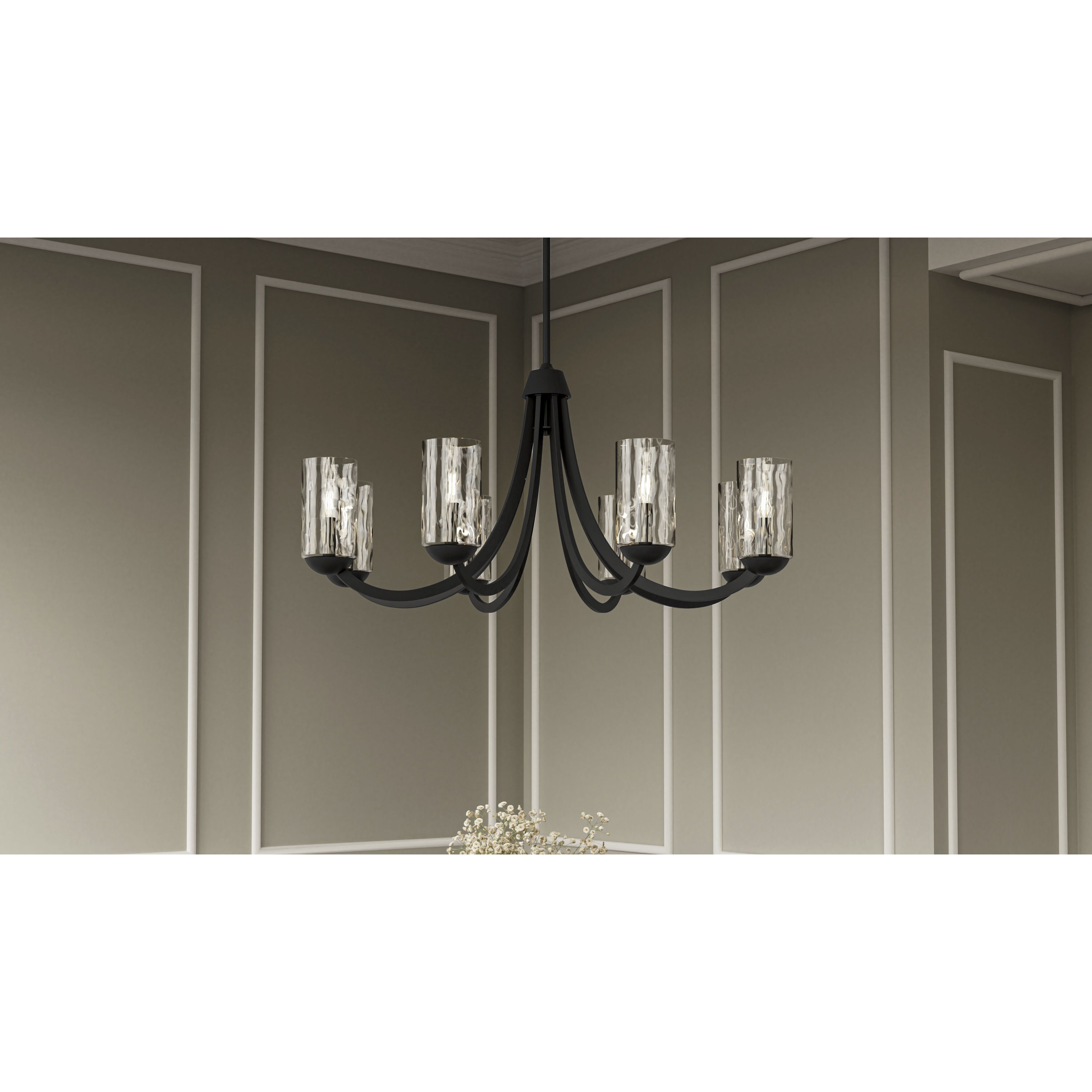 Allard 8 Light 45 inch Matte Black Chandelier Ceiling Light