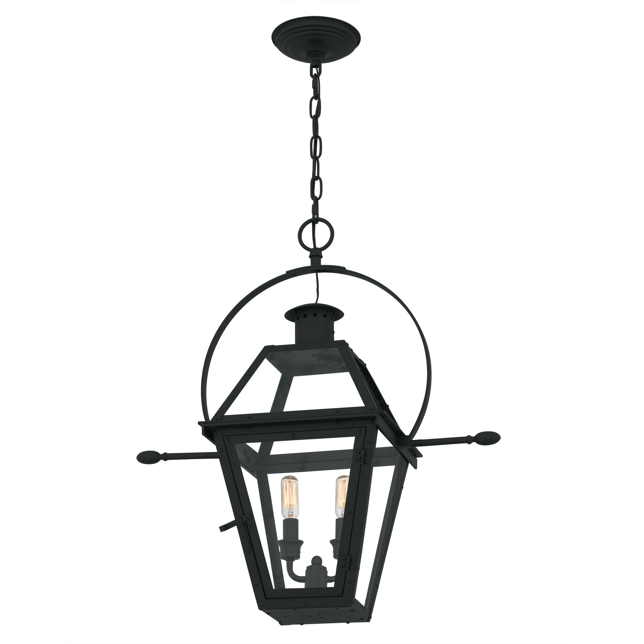 Rue De Royal 2 Light 21.25 inch Earth Black Outdoor Hanging Lantern, Large