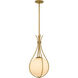 Aliyah 1 Light 10.75 inch Aged Brass Mini Pendant Ceiling Light, Small