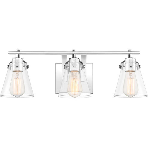 Sabine 3 Light 22 inch Polished Chrome Bath Light Wall Light