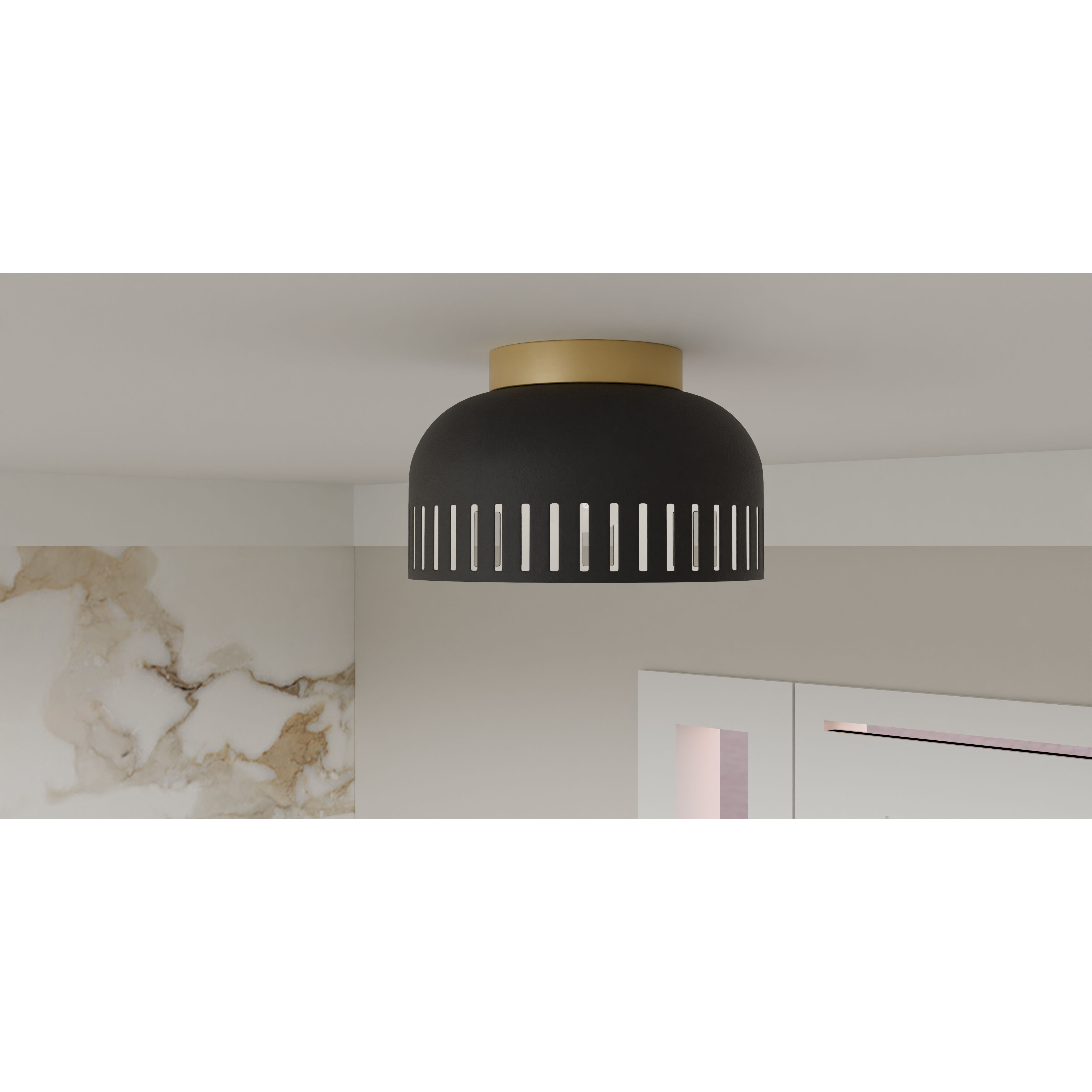 Keagan 1 Light 11 inch Matte Black Flush Mount Ceiling Light, Small