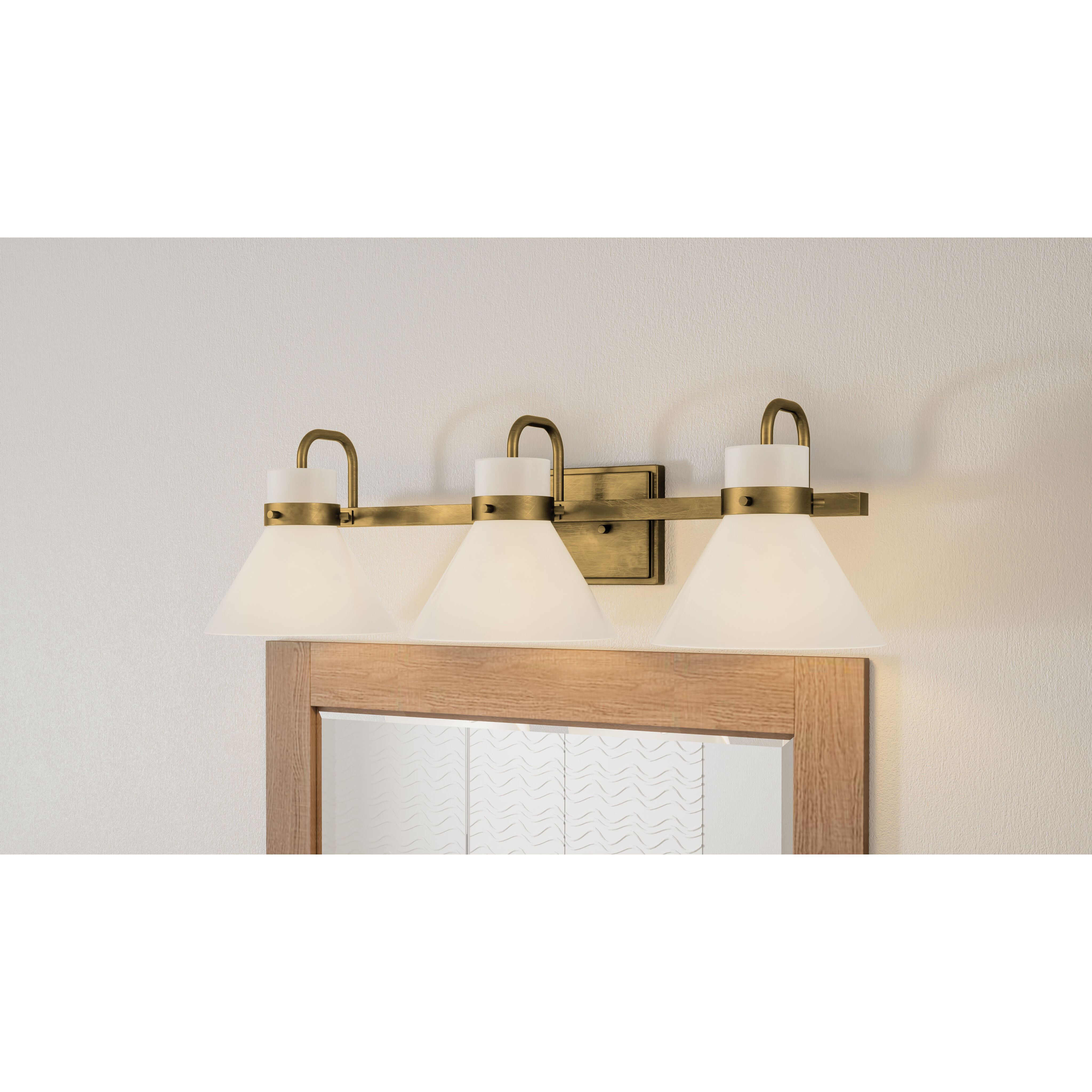 Regency 3 Light 25 inch Weathered Brass Bath Light Wall Light 