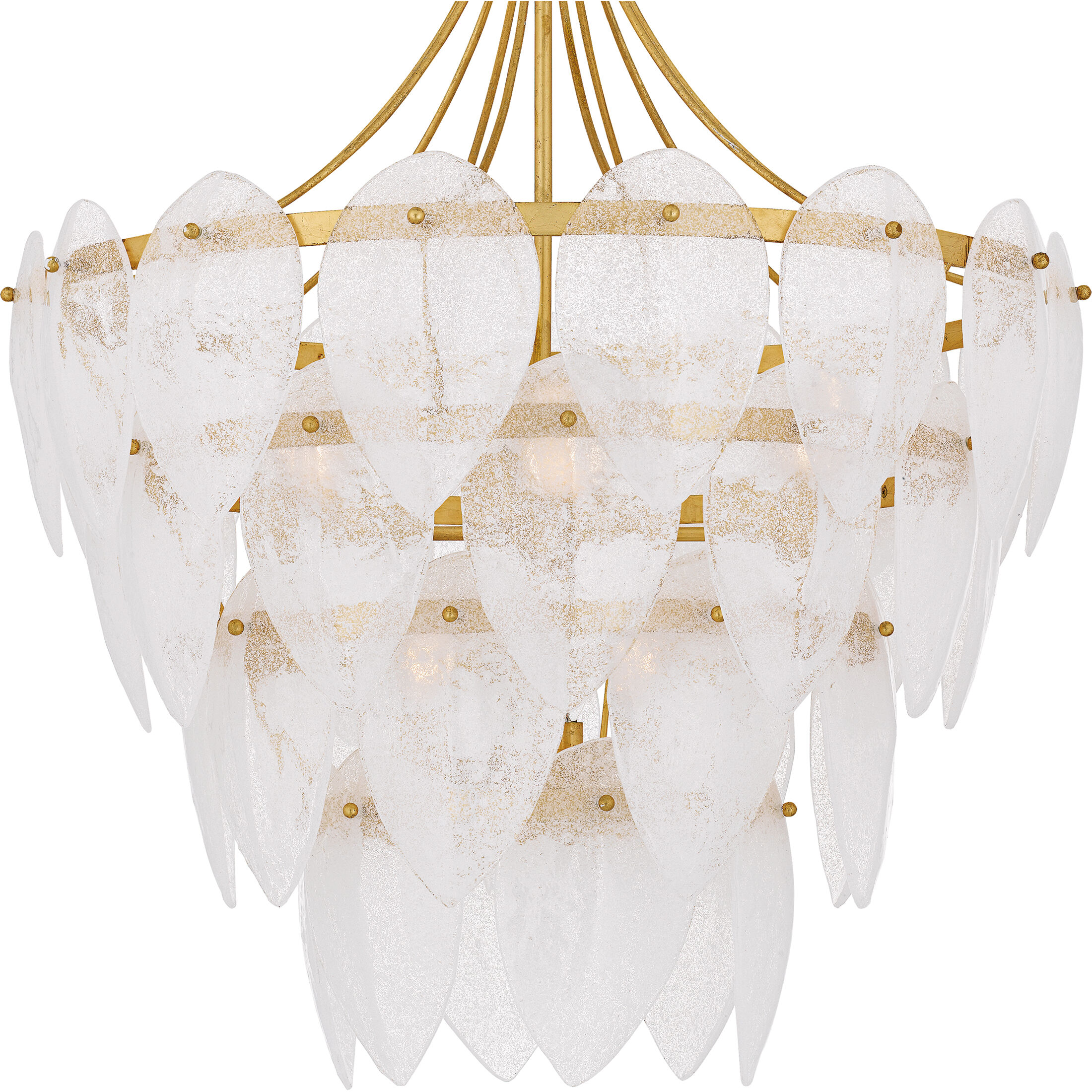 Lilestone 7 Light 28 inch Gold Leaf Pendant Ceiling Light, Large