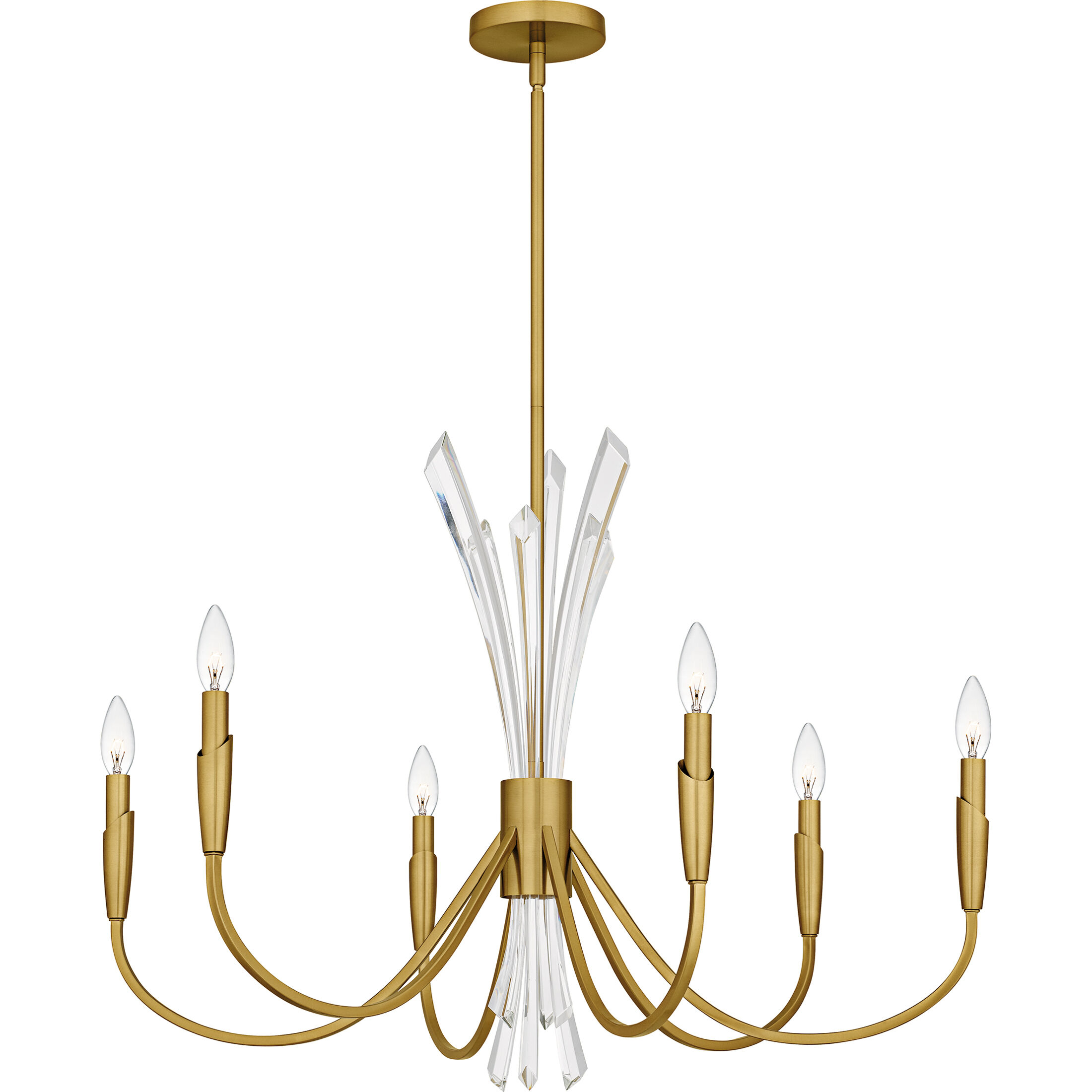 Cecily 6 Light 32 inch Brushed Gold Chandelier Ceiling Light