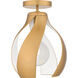 Kiko 1 Light 11 inch Brushed Weathered Brass Semi-Flush Mount Ceiling Light, Large