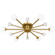Combe 6 Light 30 inch Brushed Gold Semi-Flush Mount Ceiling Light, Extra Large
