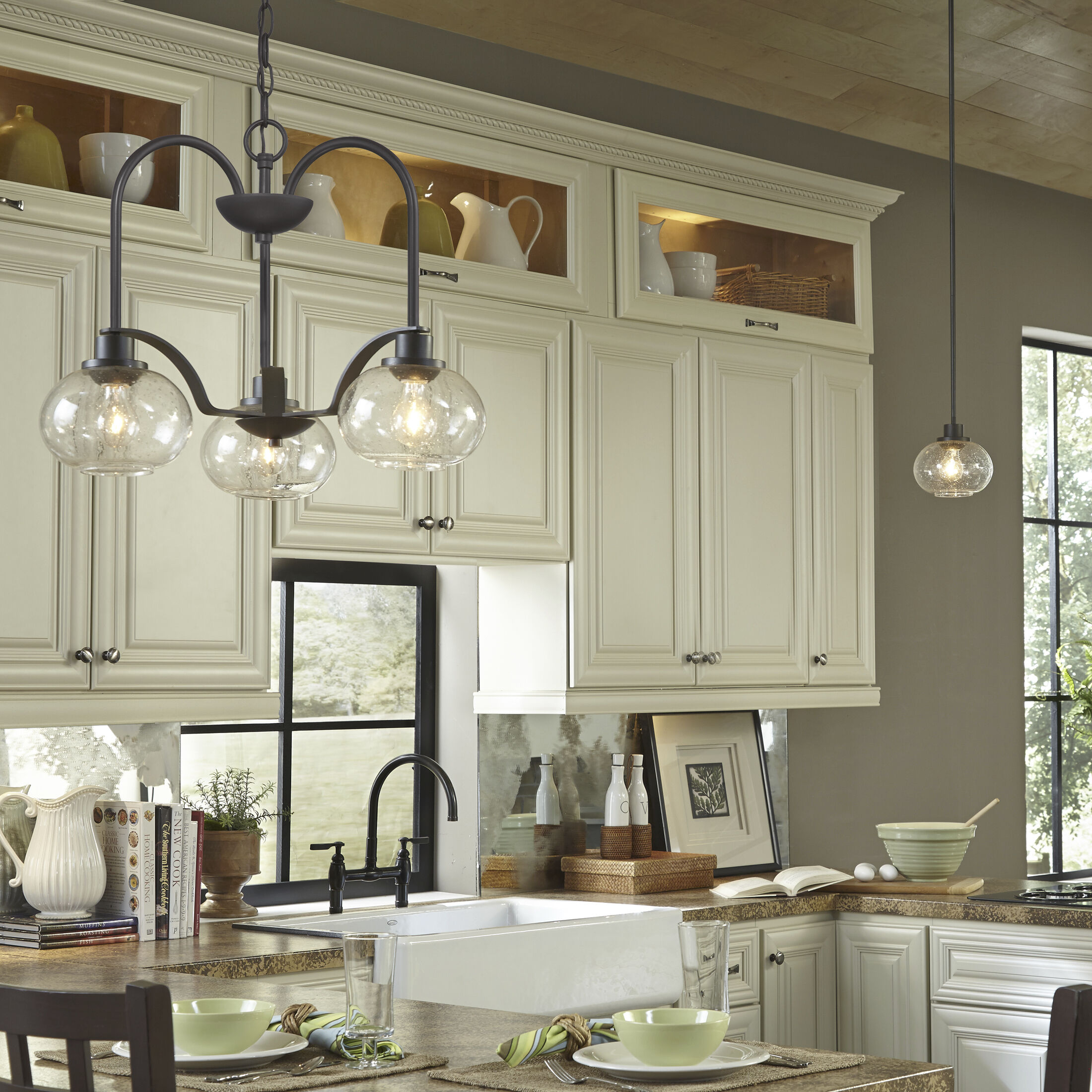 Trilogy 3 Light 22 inch Old Bronze Dinette Chandelier Ceiling Light