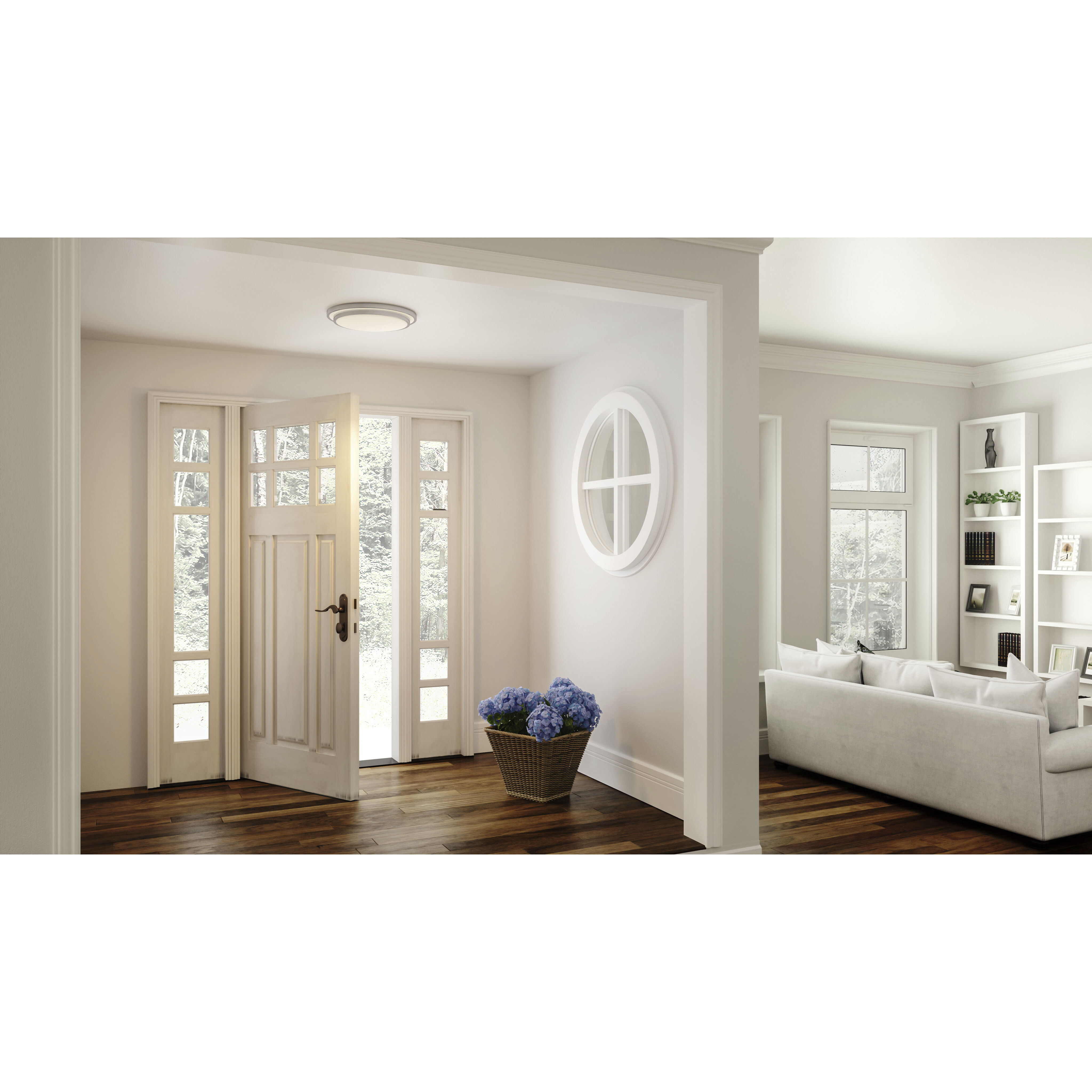 Irving 16 inch Brushed Aluminum Semi-Flush Mount Ceiling Light