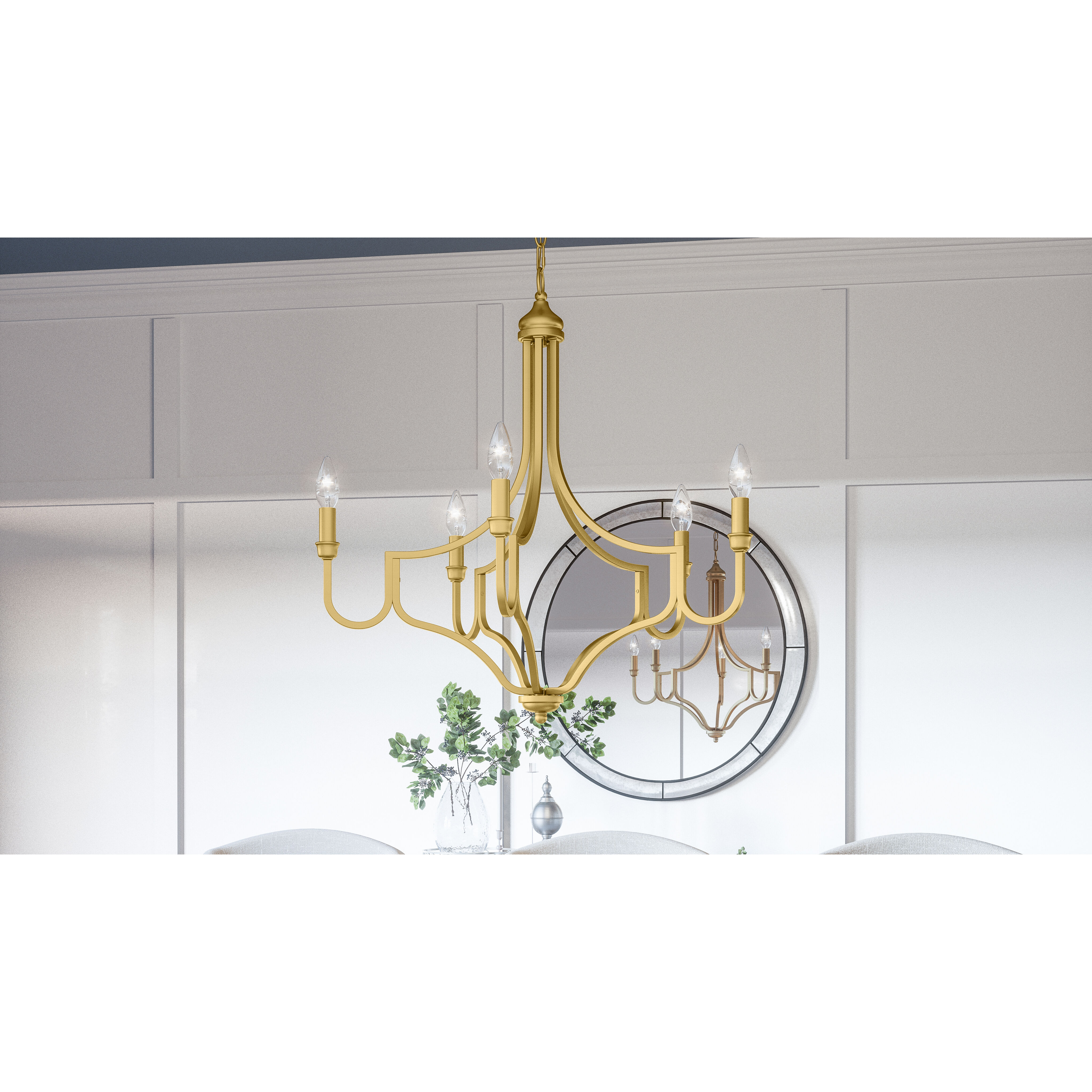 Mabel 5 Light 26 inch Light Gold Chandelier Ceiling Light