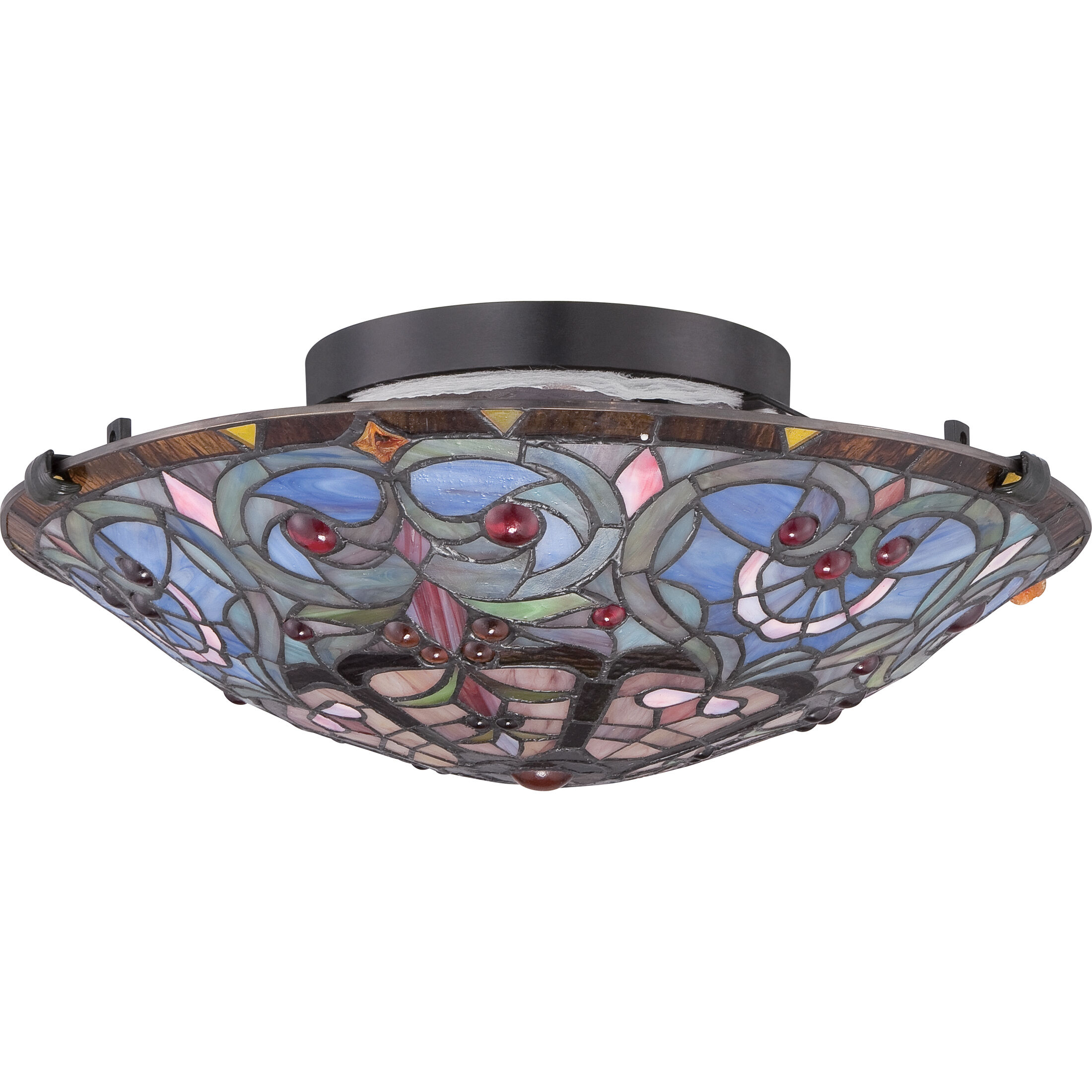 Carroll 2 Light 17 inch Vintage Bronze Flush Mount Ceiling Light, Naturals