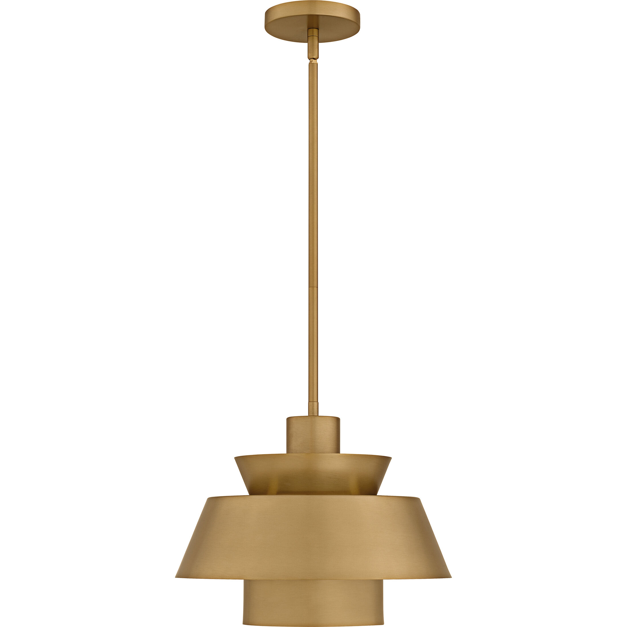 Lumi 1 Light 14 inch Brushed Weathered Brass Pendant Ceiling Light