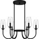 Viscount 6 Light 28 inch Matte Black Chandelier Ceiling Light