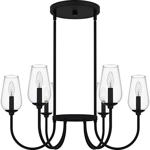 Viscount 6 Light 28 inch Matte Black Chandelier Ceiling Light