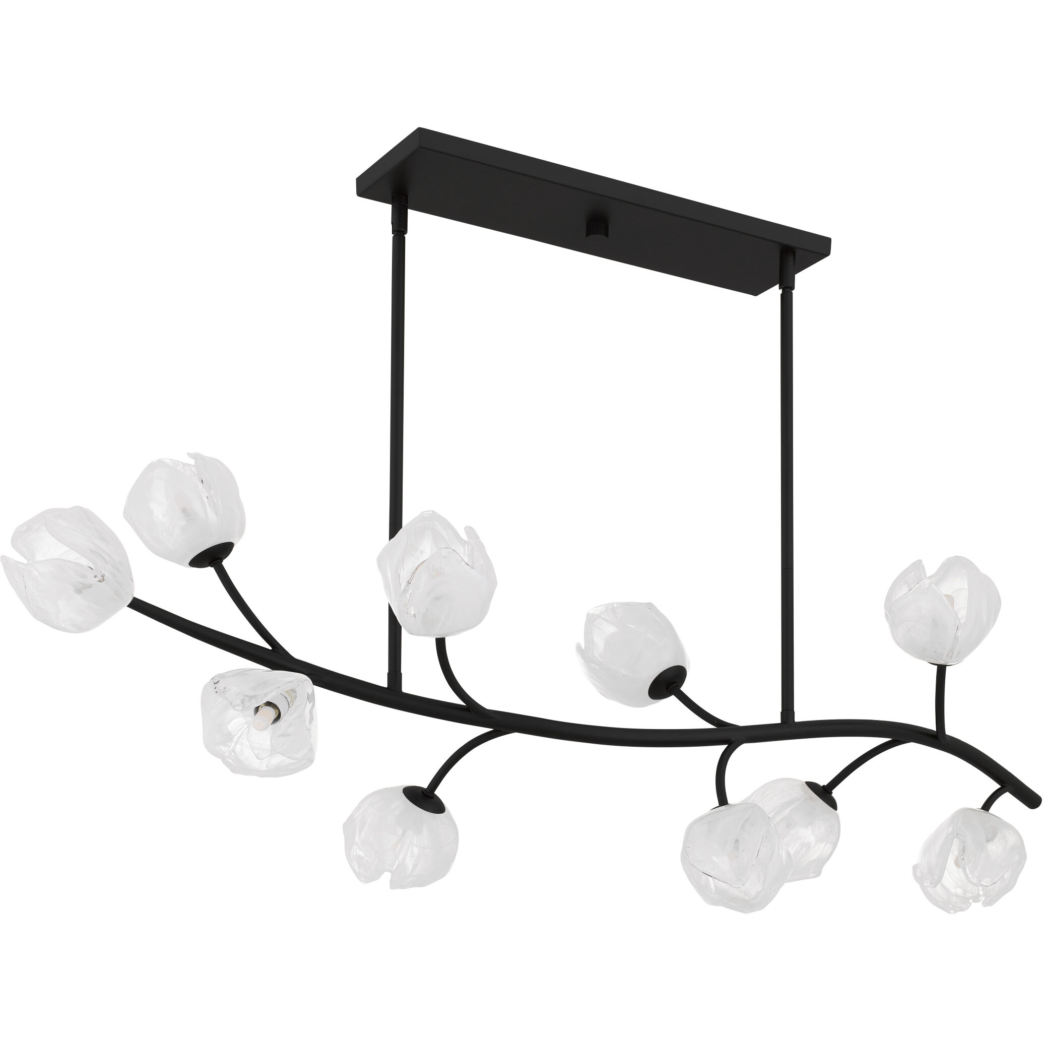 Walker 10 Light 48.5 inch Matte Black Island Light Ceiling Light