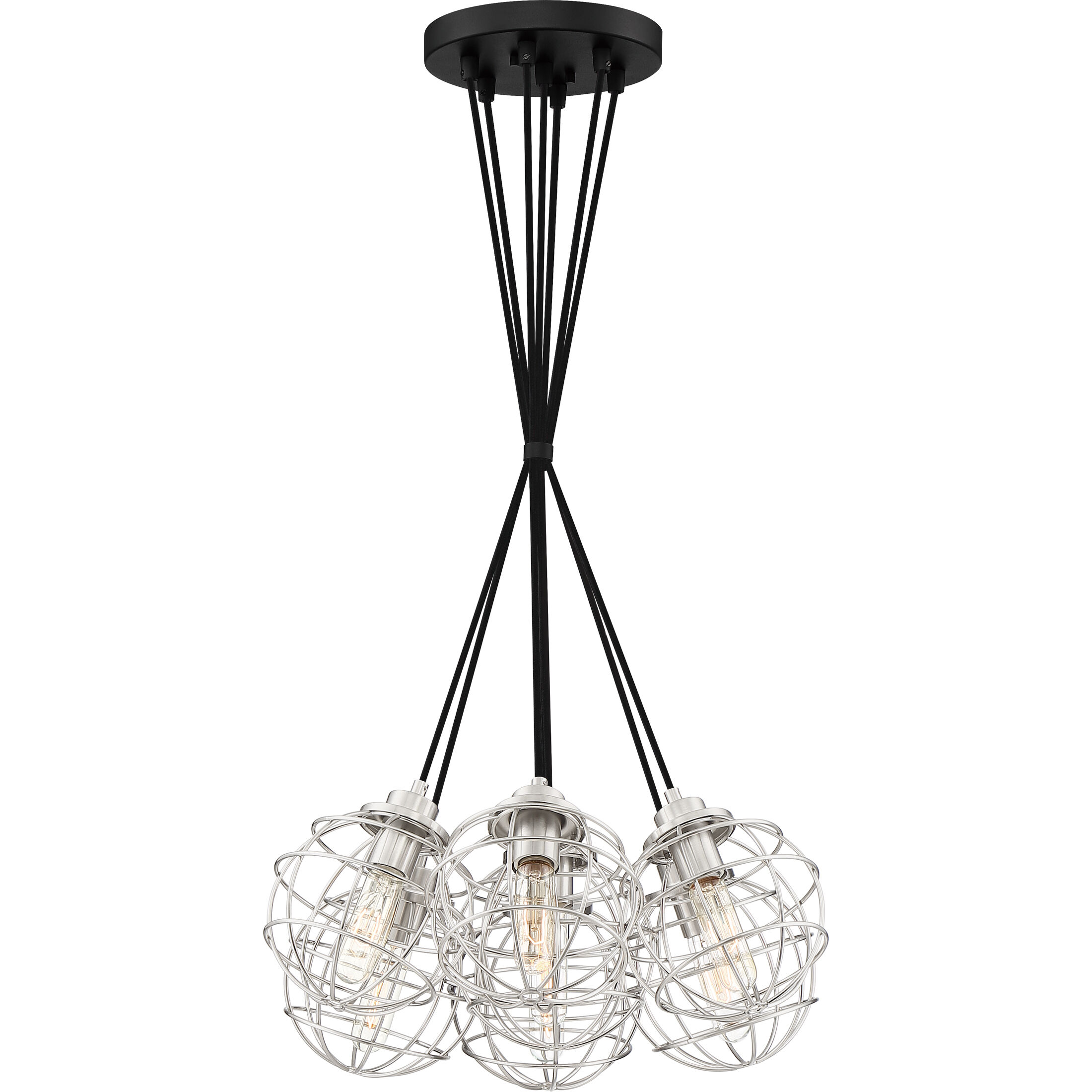 Navigator 7 Light 22 inch Earth Black Pendant Ceiling Light