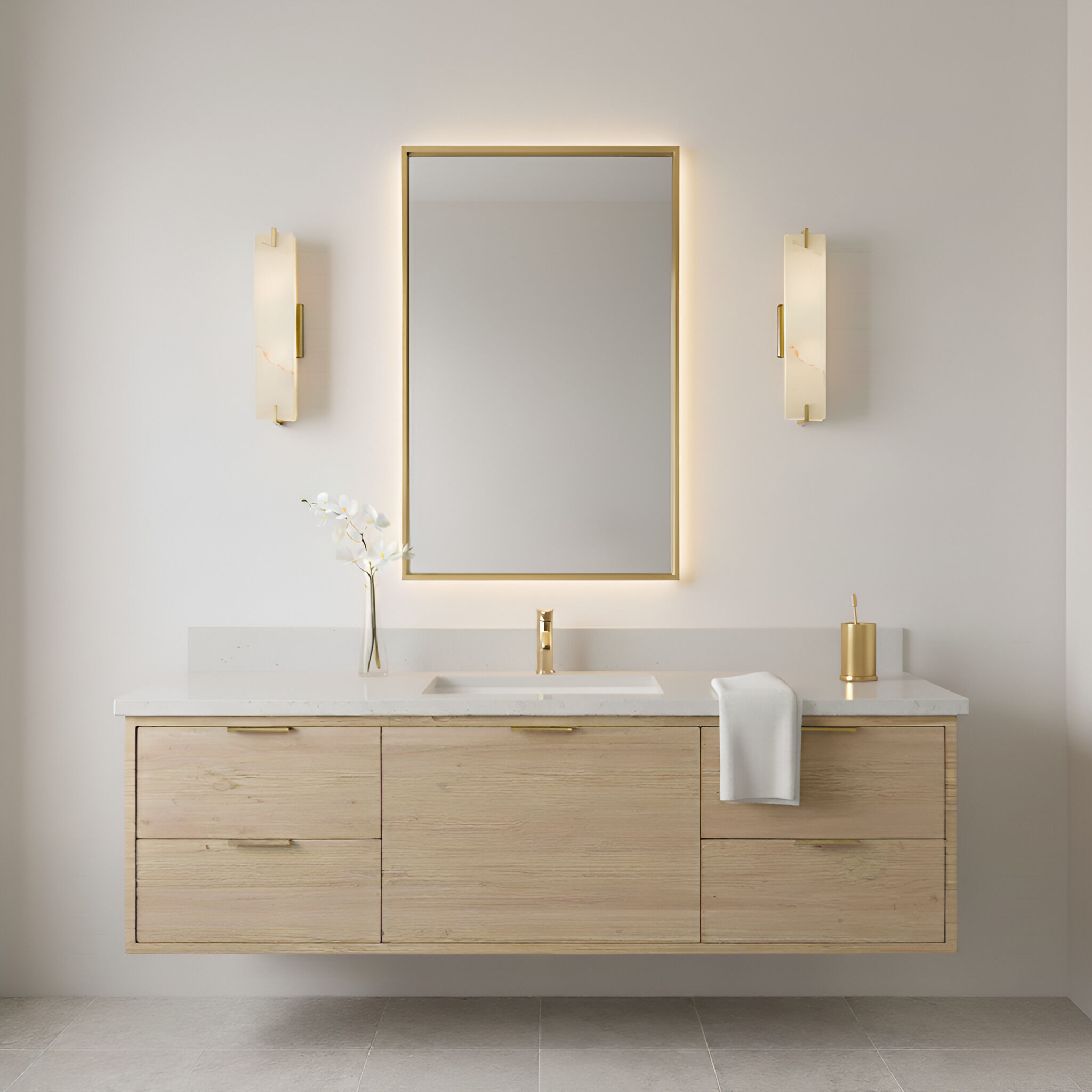Seraphine Vanity Light Wall Light in Brushed Gold