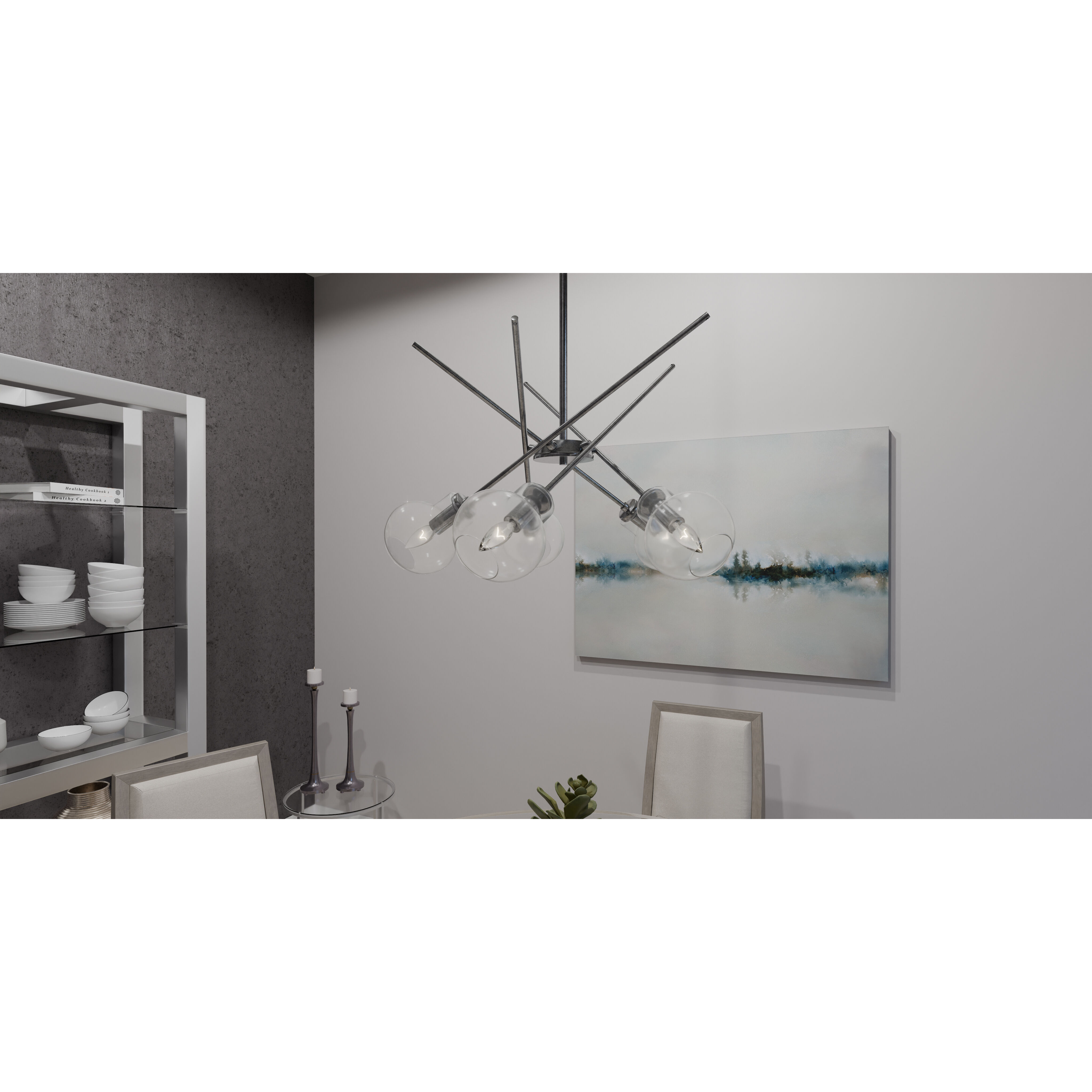 Asha 5 Light 26 inch Brushed Nickel Chandelier Ceiling Light